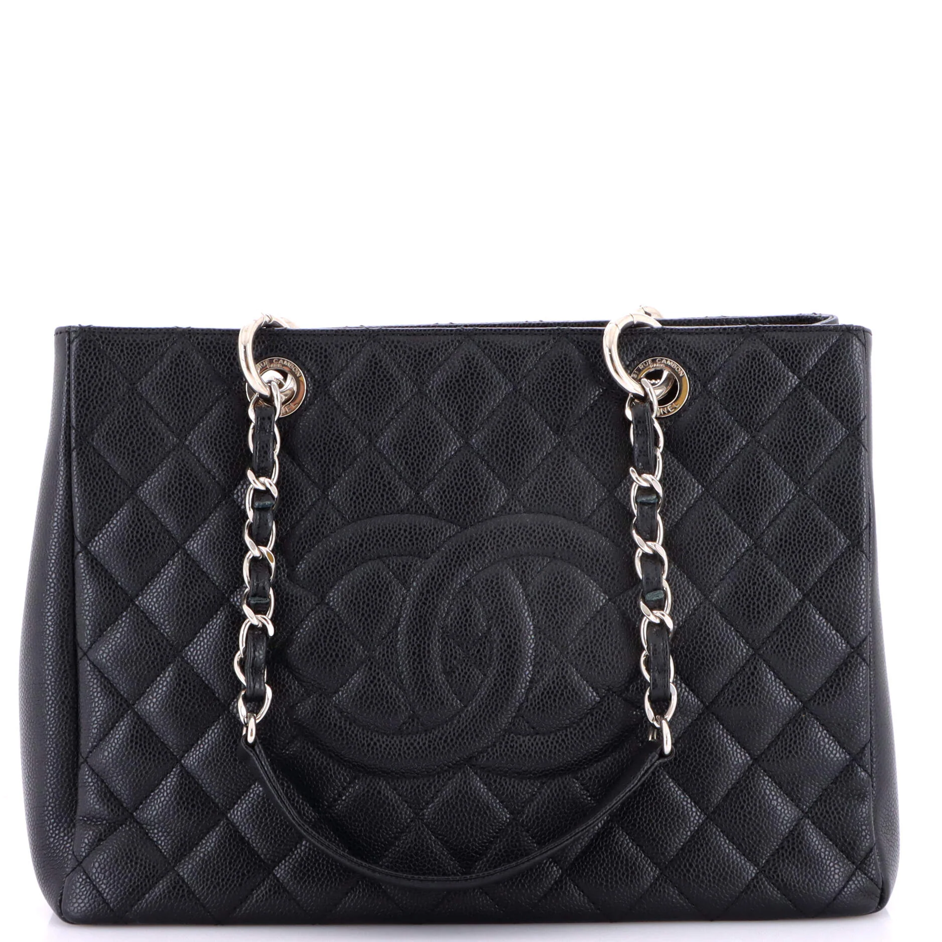 Grand Shopping Tote Quilted Caviar