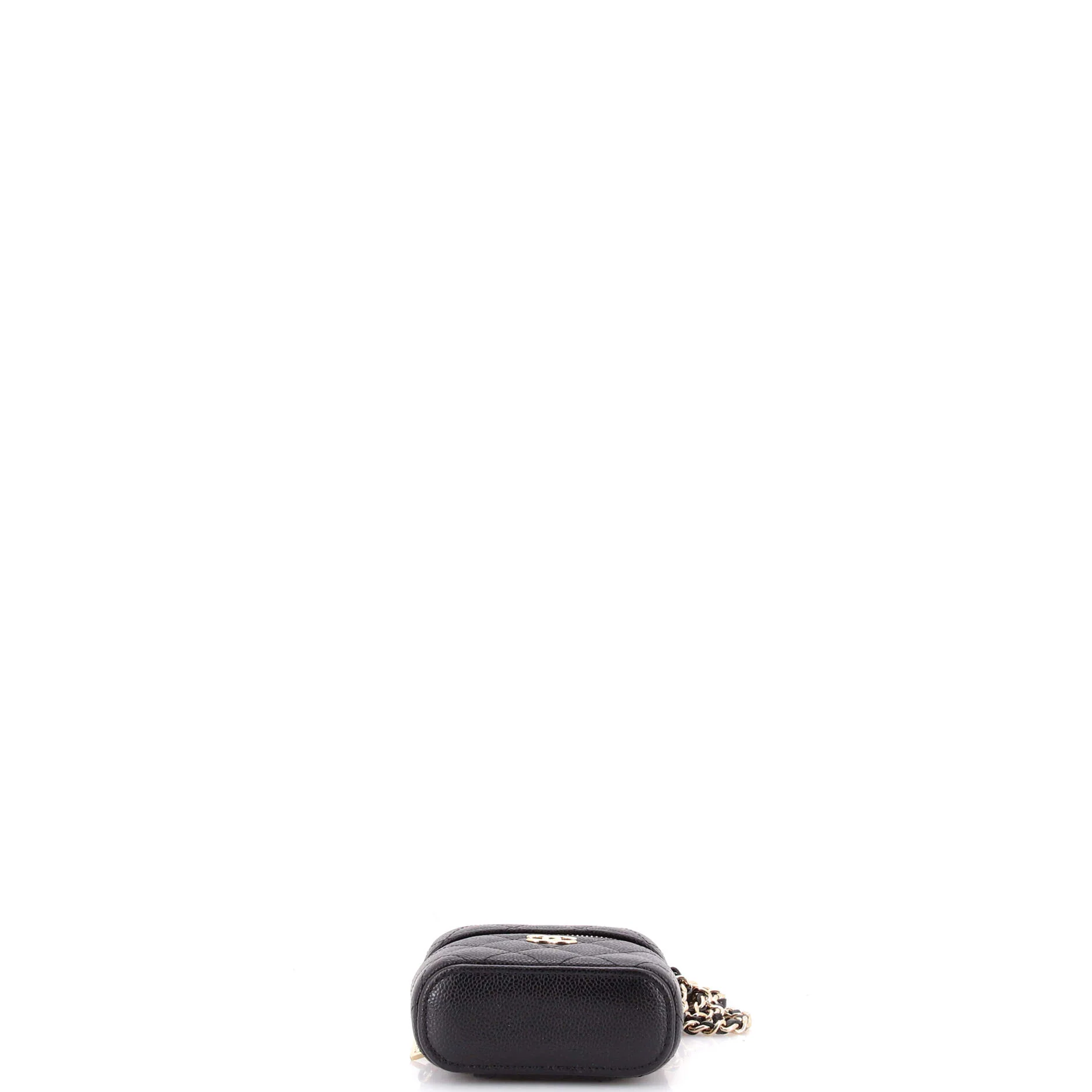 Handle with Care Vanity Case with Chain Quilted Caviar - Image 4