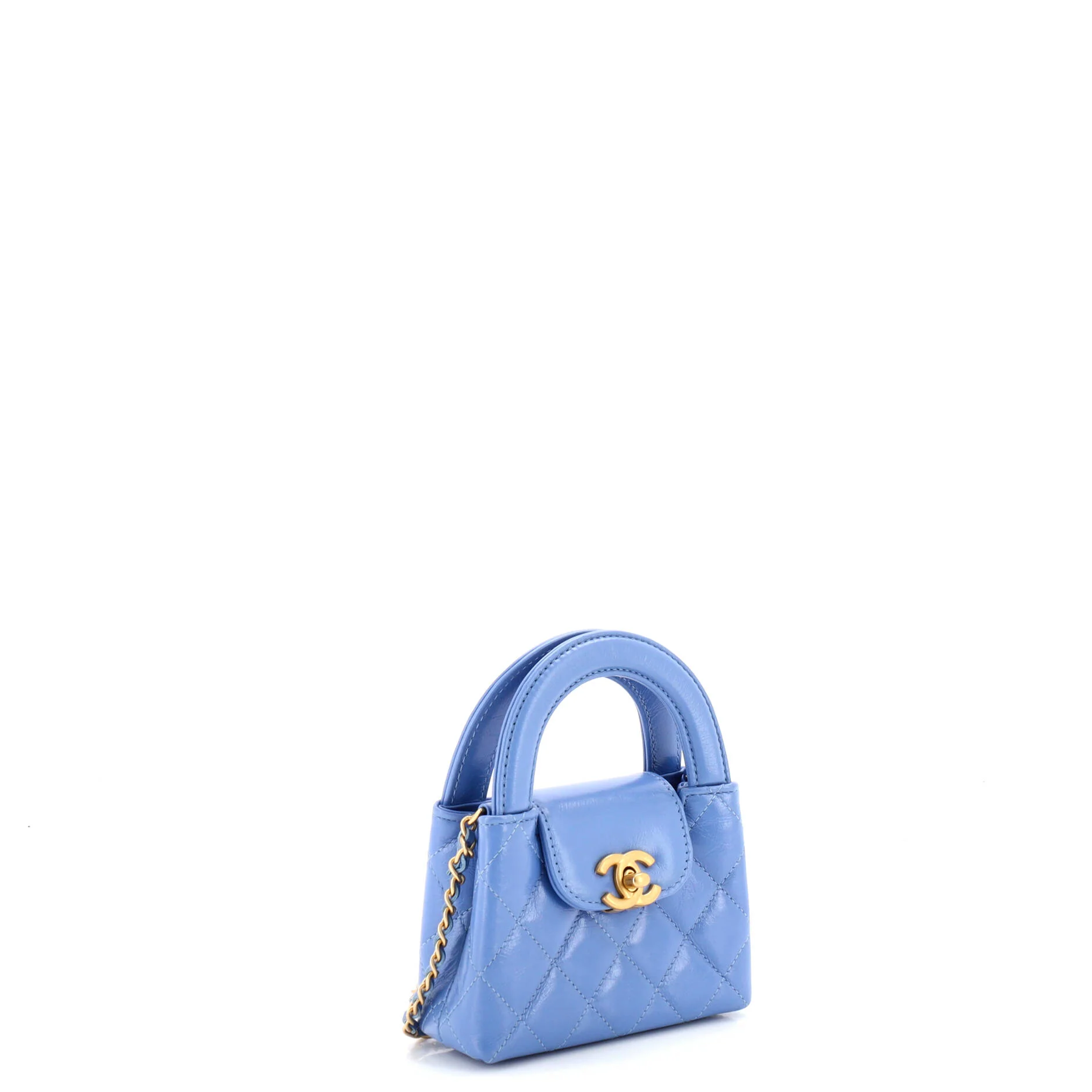 Kelly Top Handle Shopping Bag Quilted Shiny Aged Calfskin Nano - Image 2