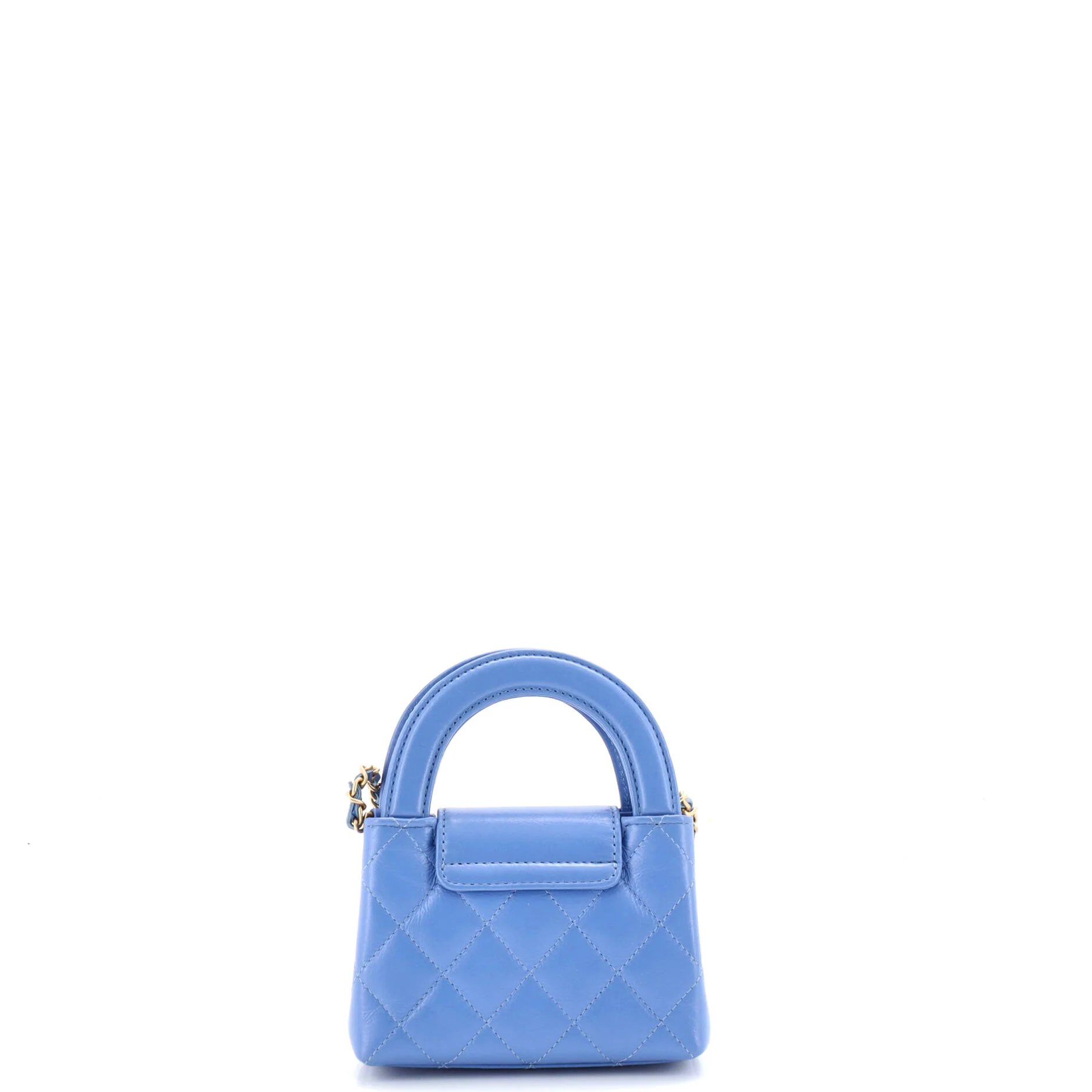 Kelly Top Handle Shopping Bag Quilted Shiny Aged Calfskin Nano - Image 3