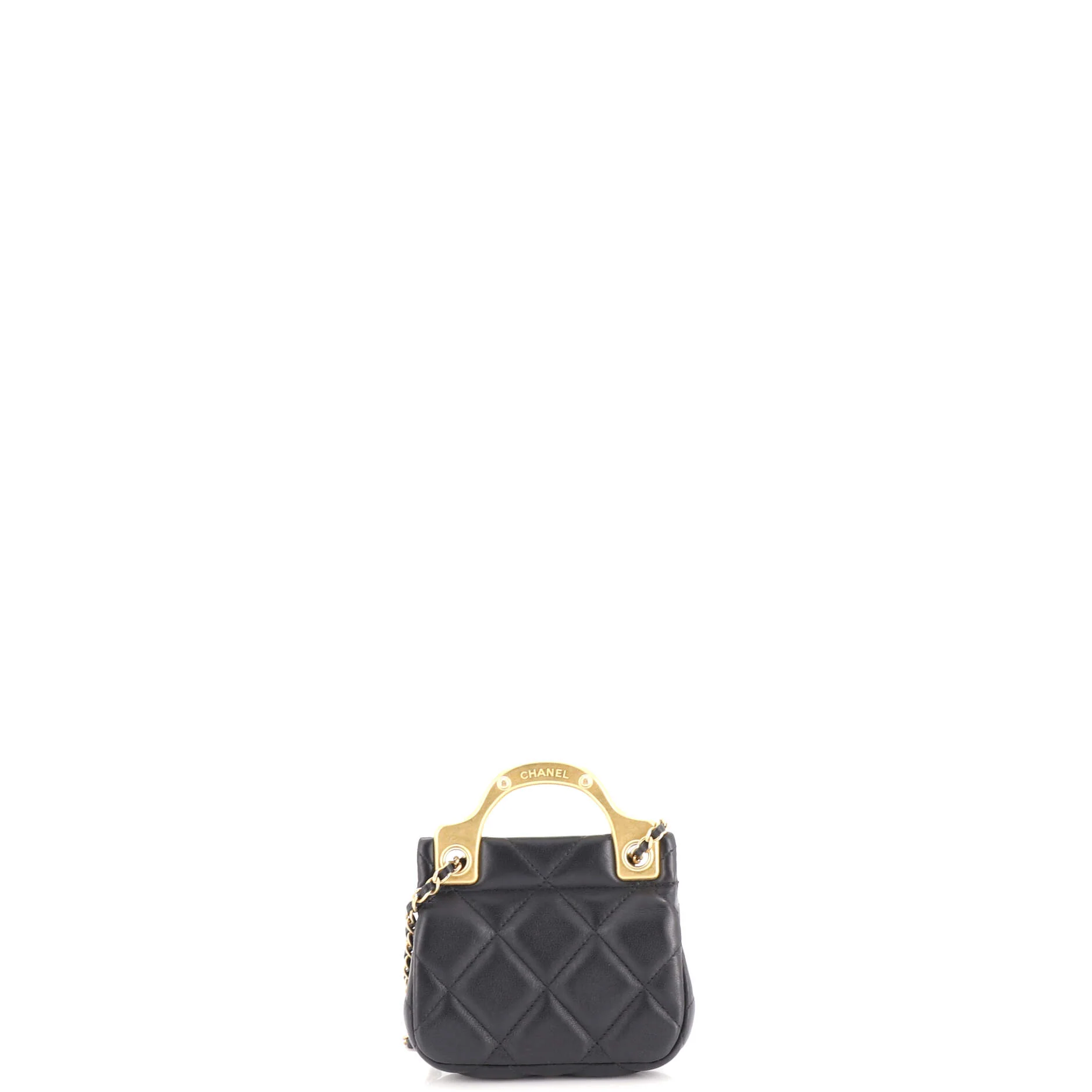 Lady Handle Flap Card Holder on Chain Quilted Calfskin - Image 3