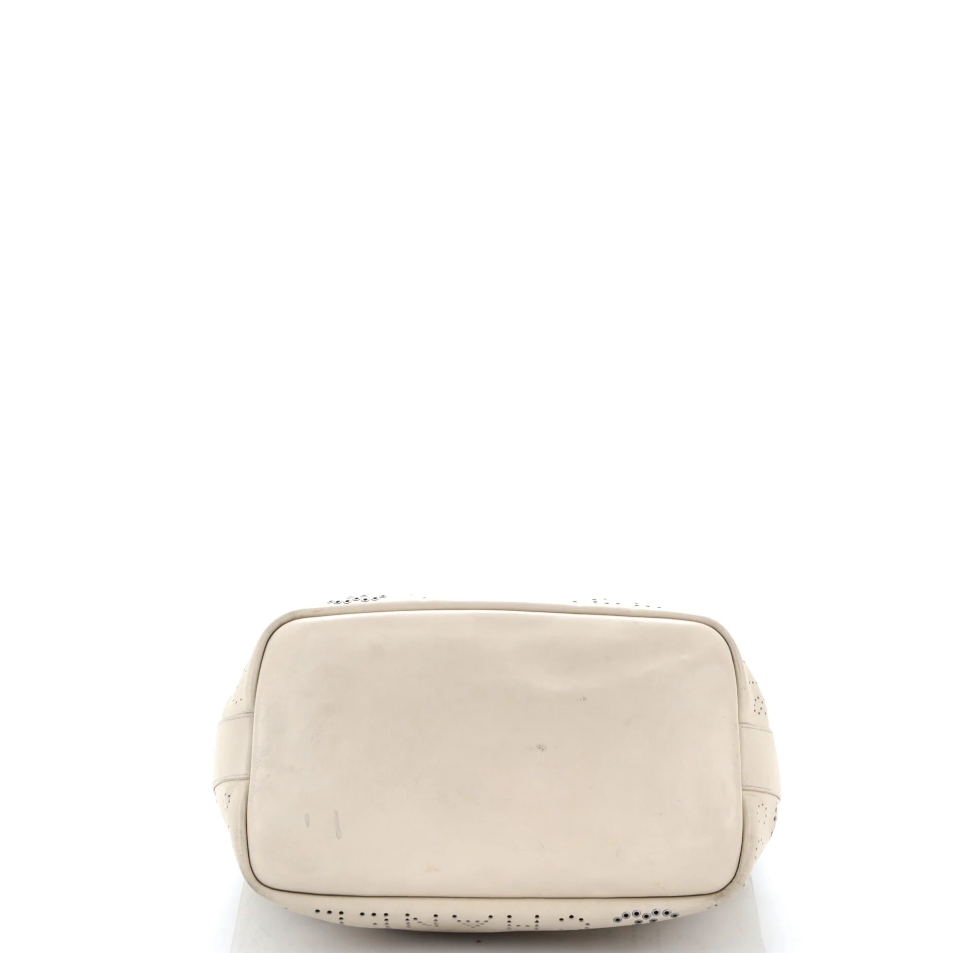 Logo Eyelets Shopping Tote Perforated Calfskin Medium - Image 5
