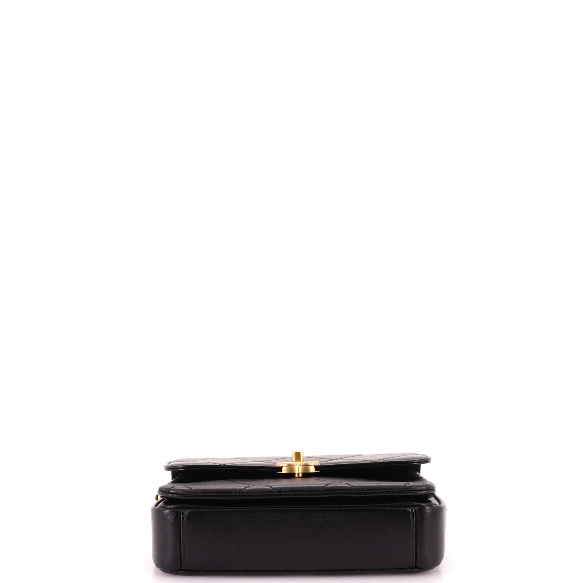 Logo Letters Compartment Chain Flap Bag Quilted Lambskin Mini - Image 4