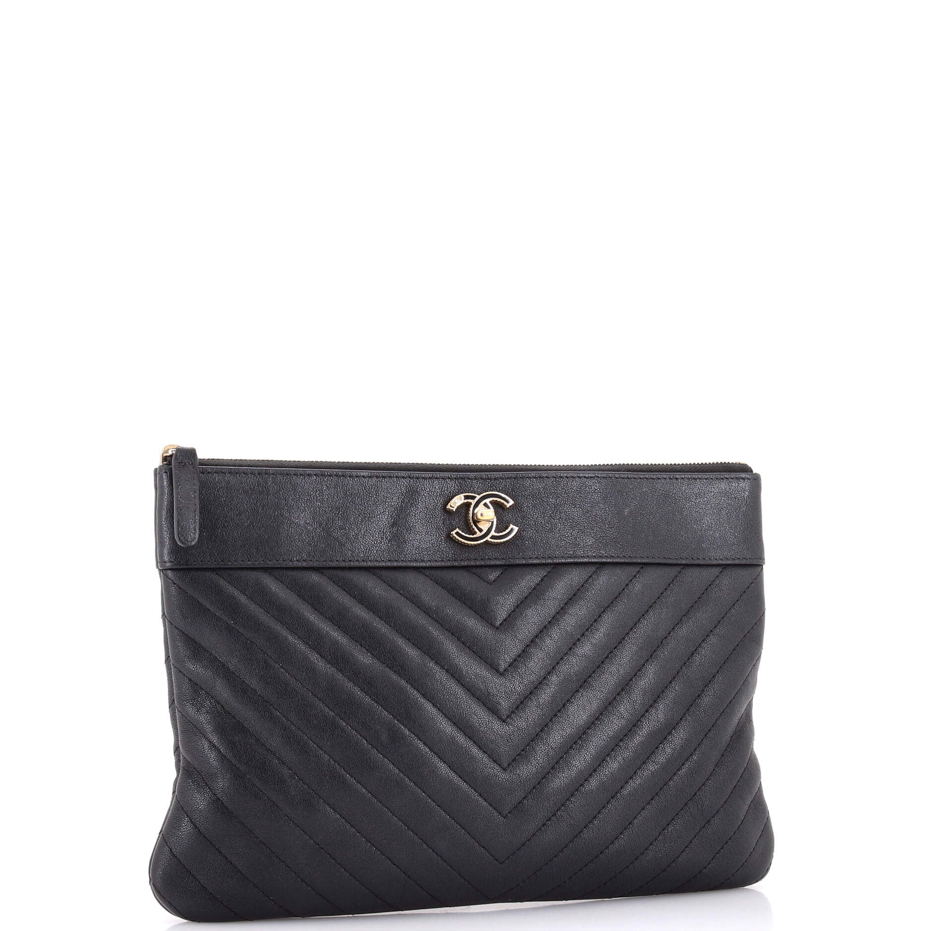 Mademoiselle Vintage O Case Clutch Chevron Sheepskin Medium - Image 2