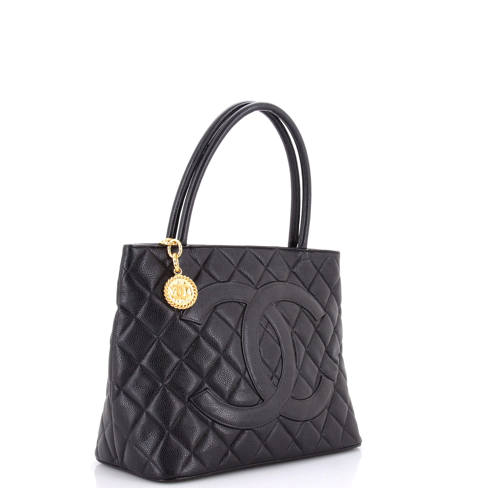 Medallion Tote Quilted Caviar - Image 2