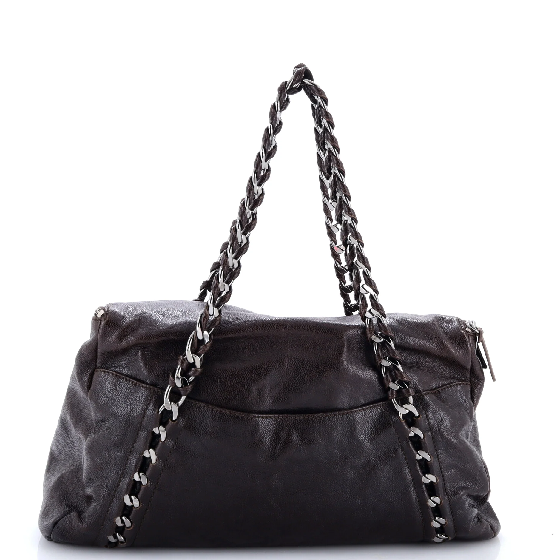 Modern Chain Zip Around Satchel Caviar Large - Image 3