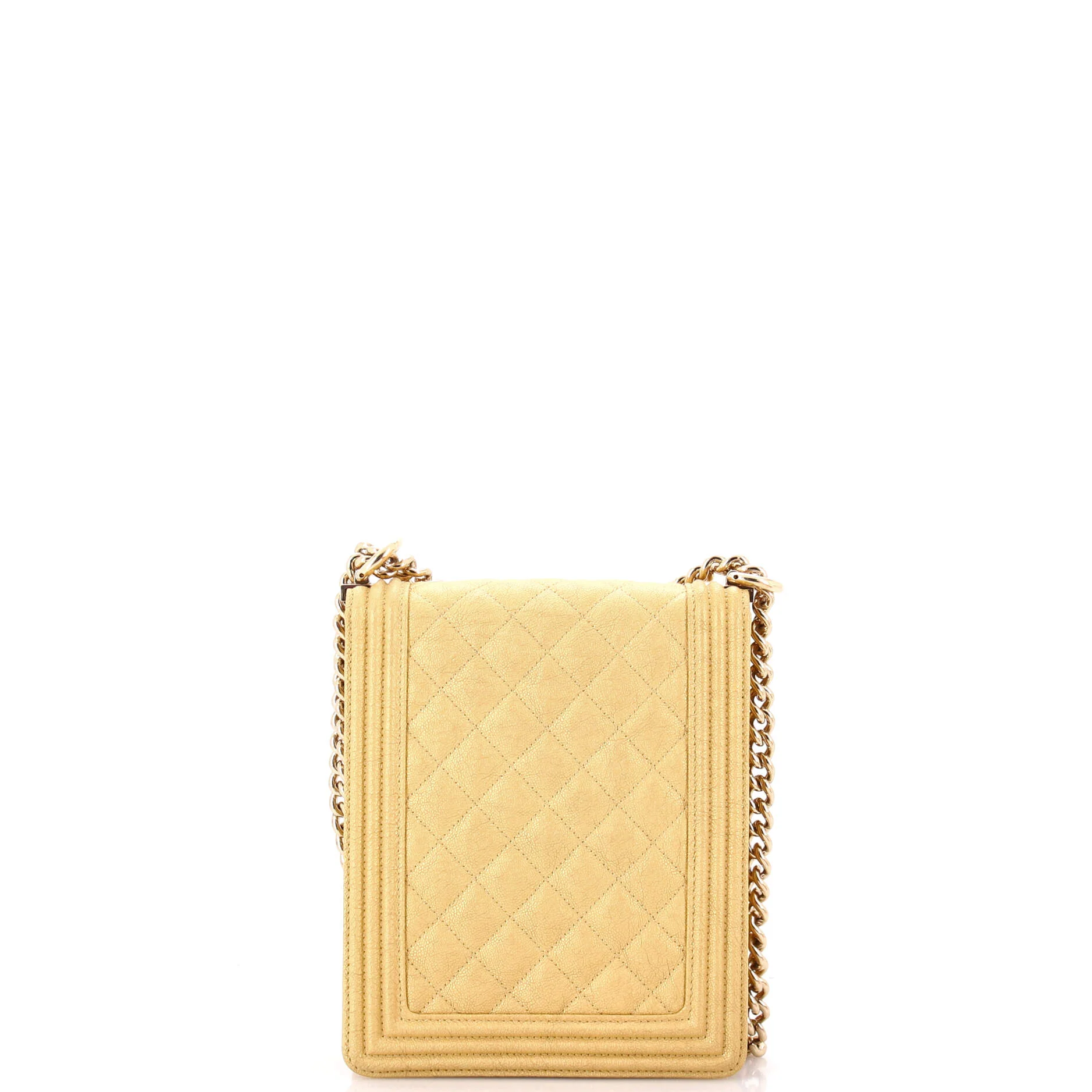 North South Boy Flap Bag Quilted Caviar Small - Image 3