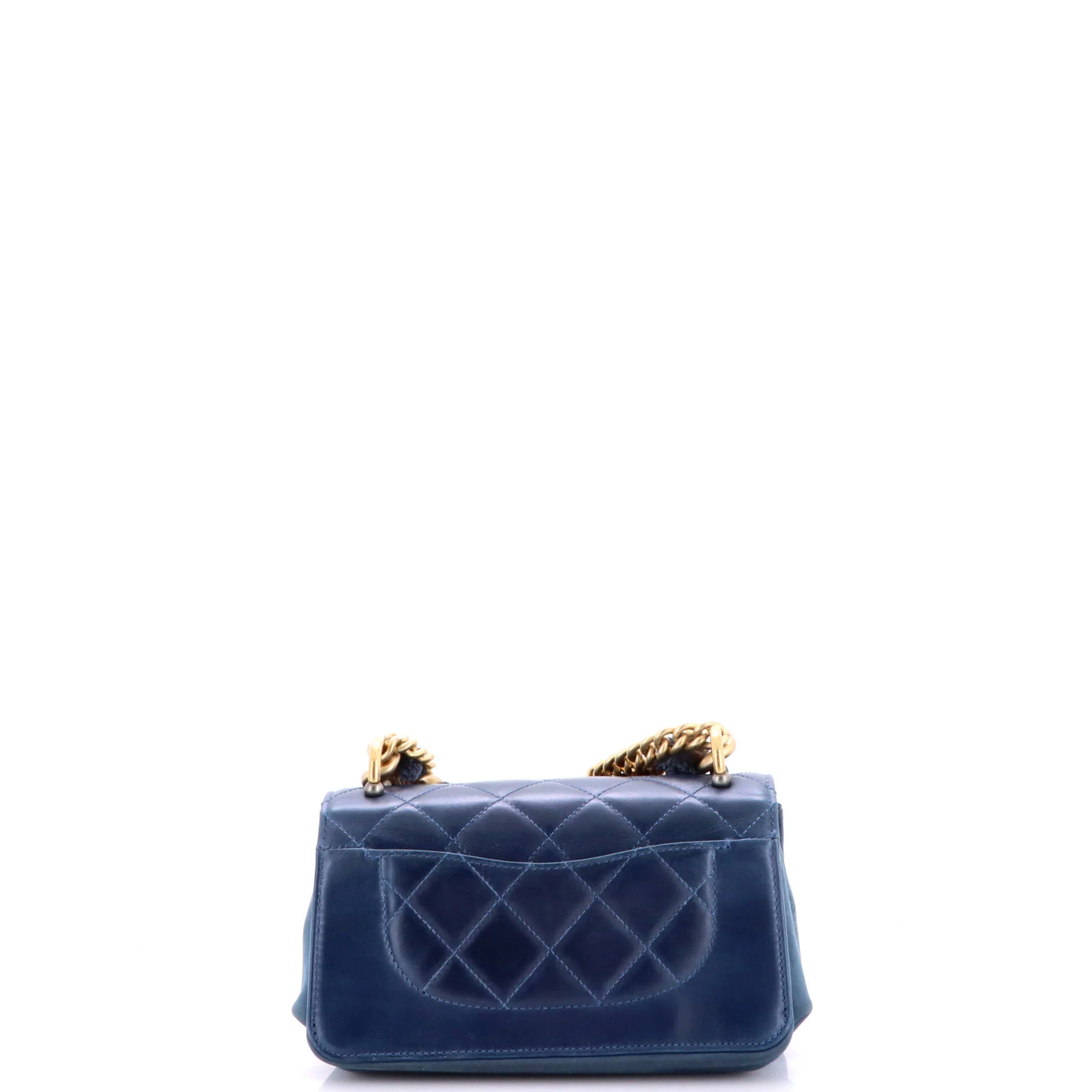 Paris-Cosmopolite Straight Lined Flap Bag Quilted Aged Calfskin Mini - Image 4
