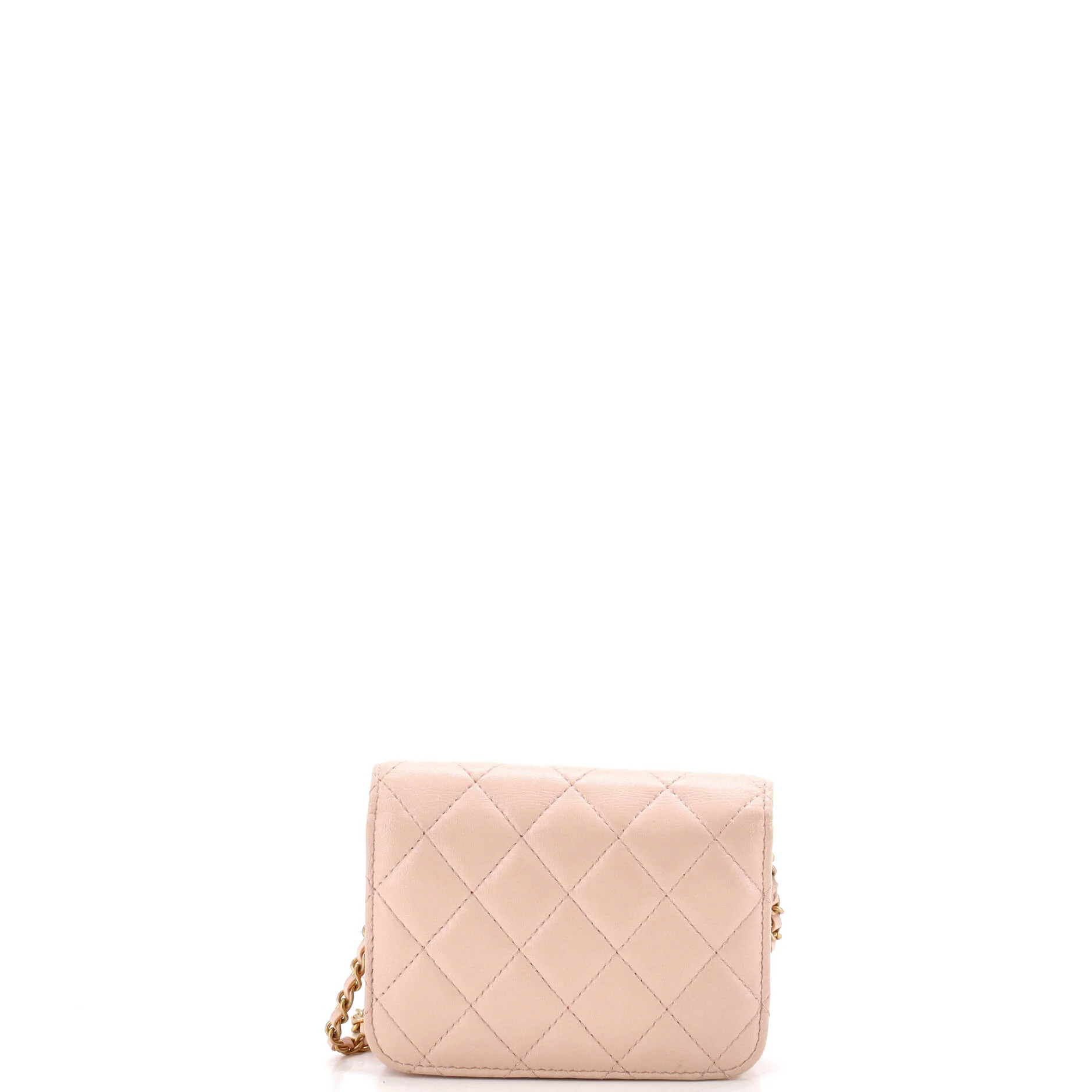 Pearl Crush Flap Clutch with Chain Quilted Lambskin Mini - Image 3
