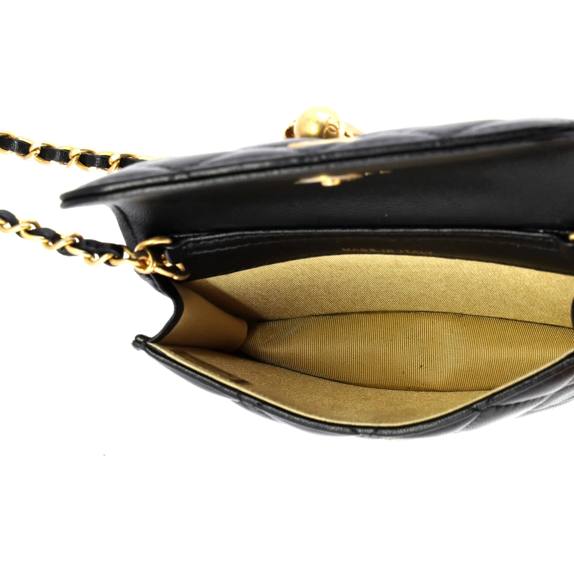 Pearl Crush Flap Clutch with Chain Quilted Lambskin Mini - Image 6