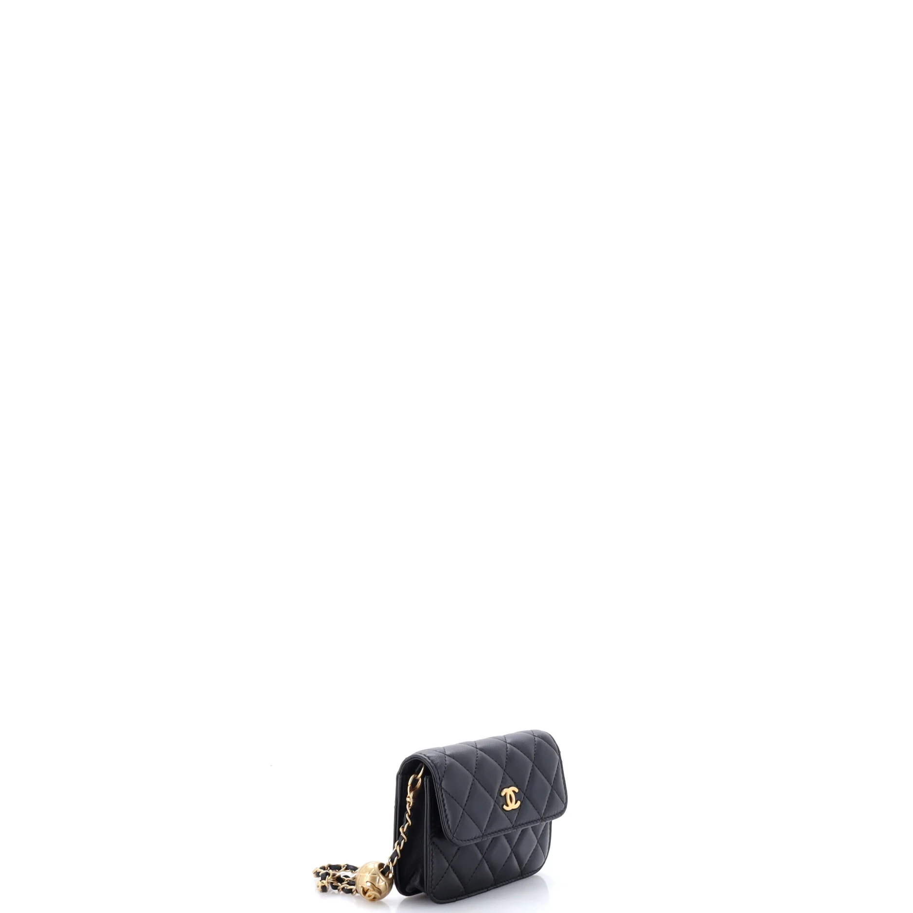 Pearl Crush Flap Clutch with Chain Quilted Lambskin Mini - Image 2