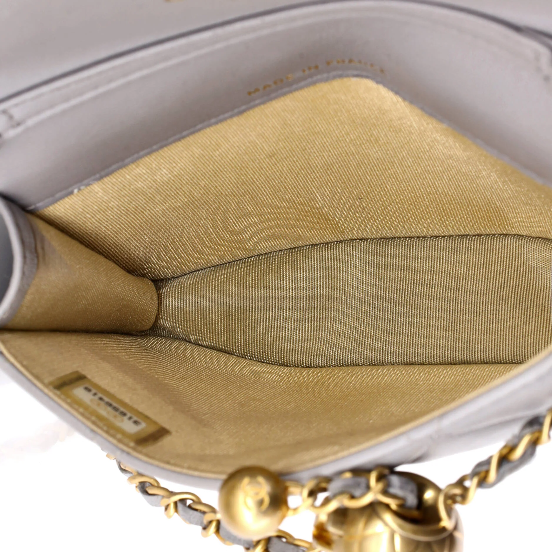 Pearl Crush Flap Clutch with Chain Quilted Lambskin Mini - Image 5