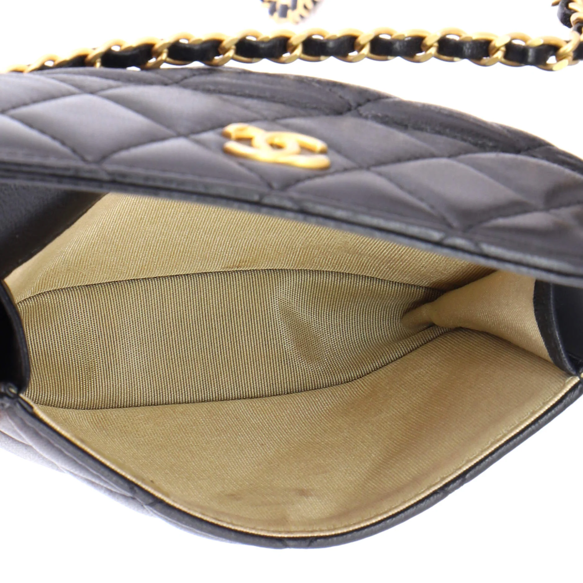 Pearl Crush Flap Clutch with Chain Quilted Lambskin Mini - Image 5