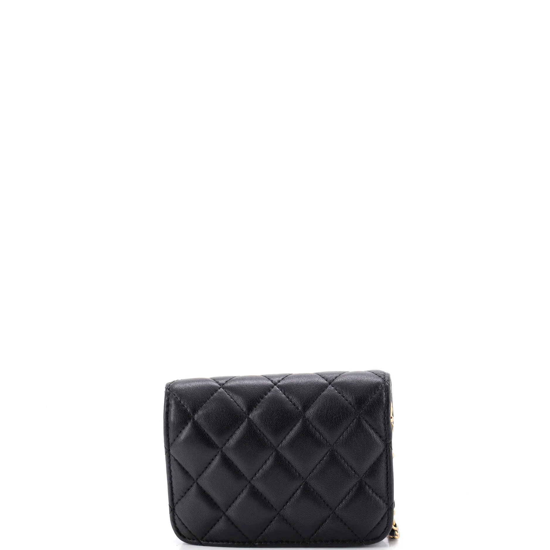 Pearl Crush Flap Clutch with Chain Quilted Lambskin Mini - Image 4