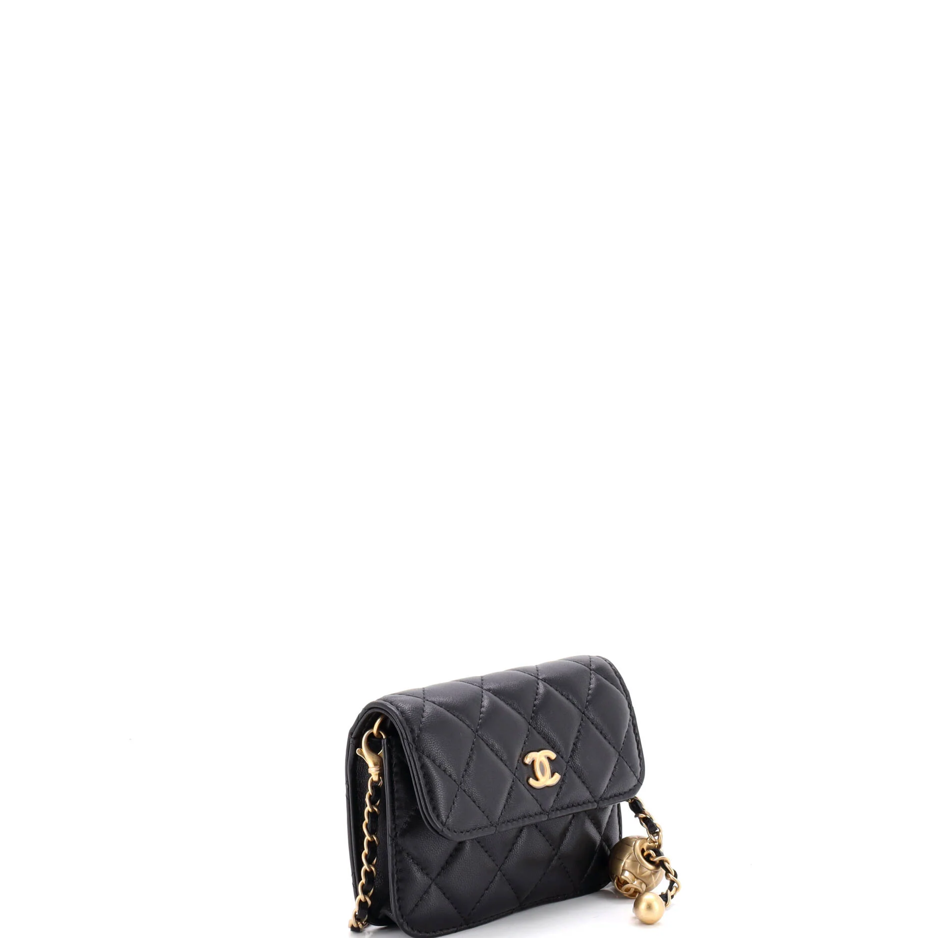 Pearl Crush Flap Clutch with Chain Quilted Lambskin Mini - Image 2