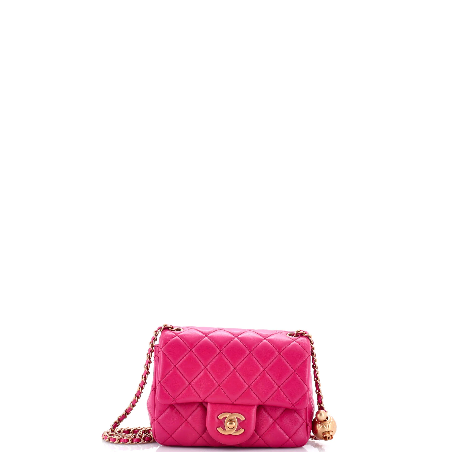 Pearl Crush Square Flap Bag Quilted Lambskin Mini