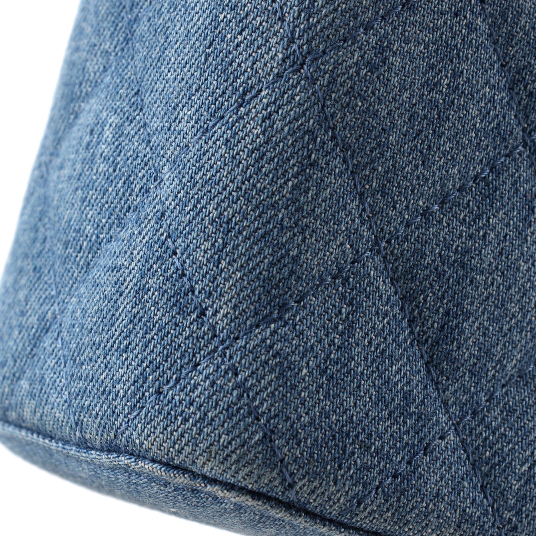 Pearl Crush Vanity Case with Chain Quilted Denim Mini - Image 6