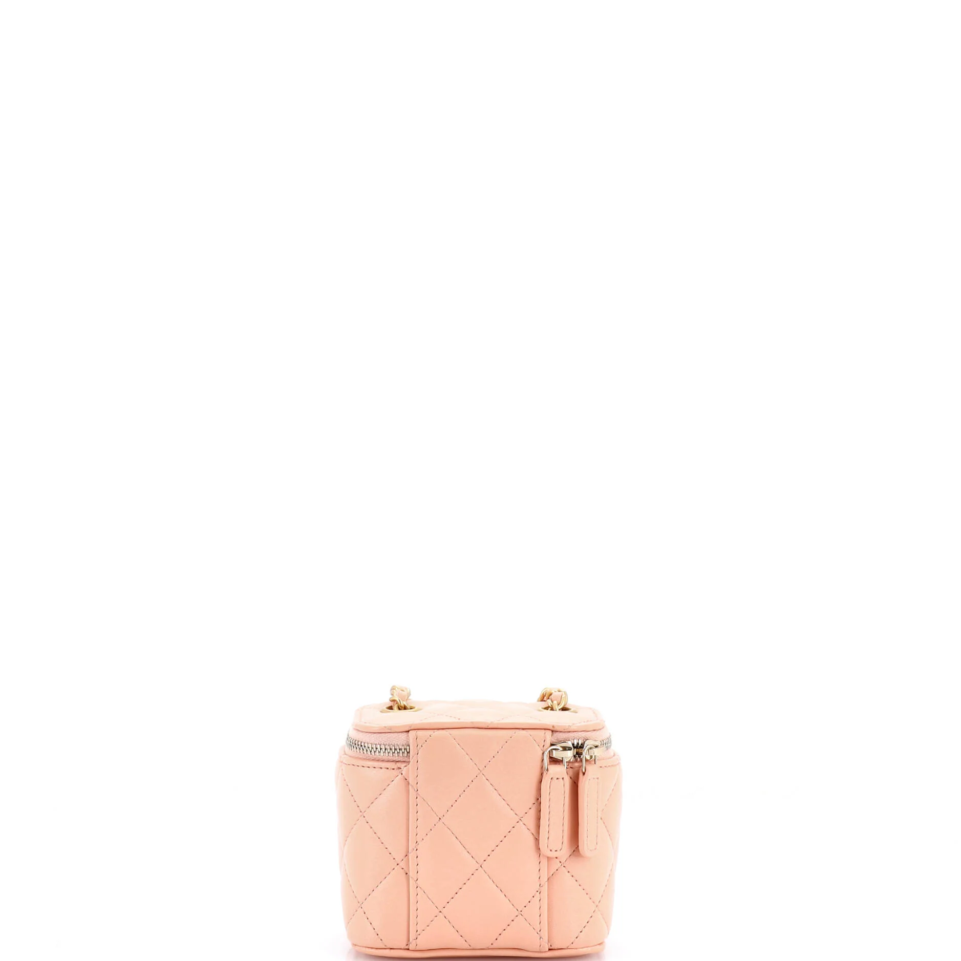 Pearl Crush Vanity Case with Chain Quilted Lambskin Mini - Image 3