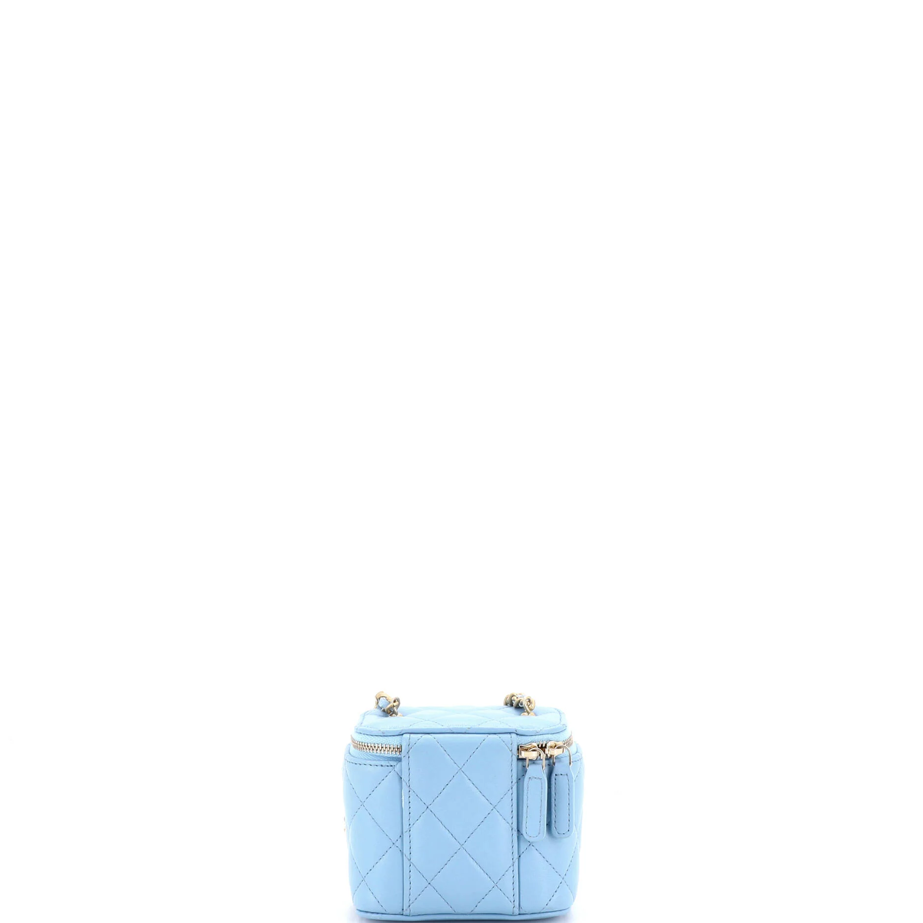 Pearl Crush Vanity Case with Chain Quilted Lambskin Mini - Image 3