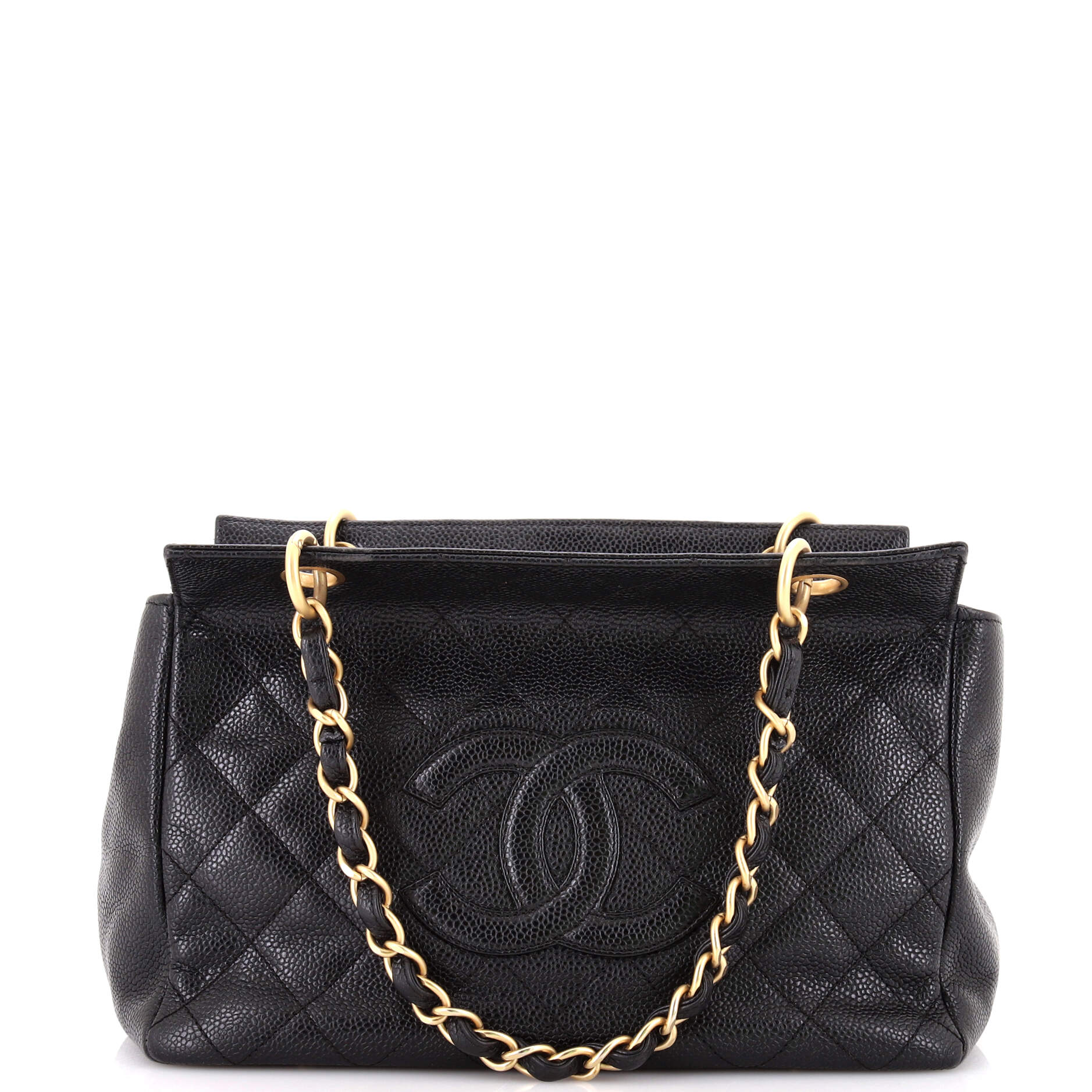 Petite Timeless Tote Quilted Caviar