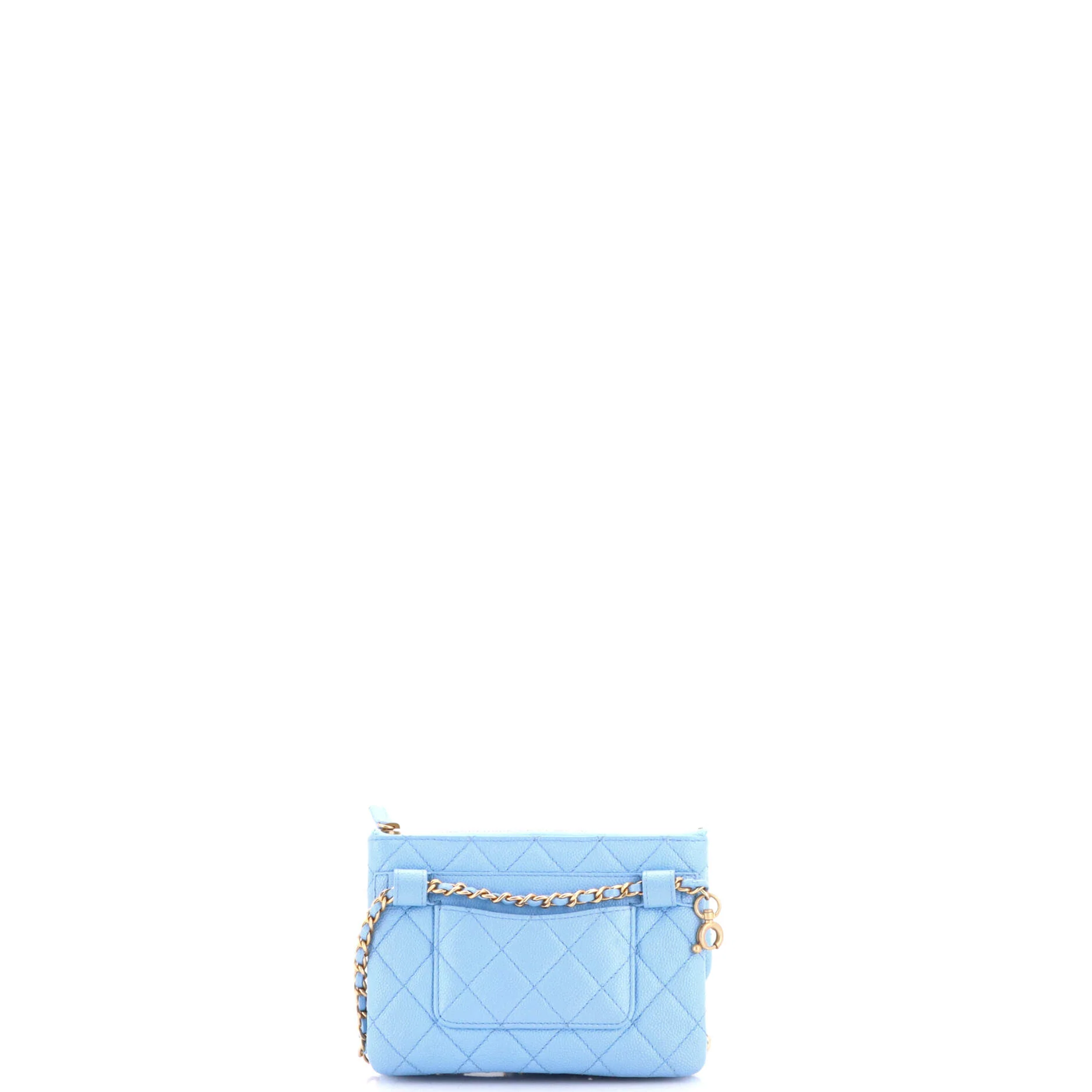 Pick Me Up Logo Chain Belt Bag Quilted Caviar - Image 3