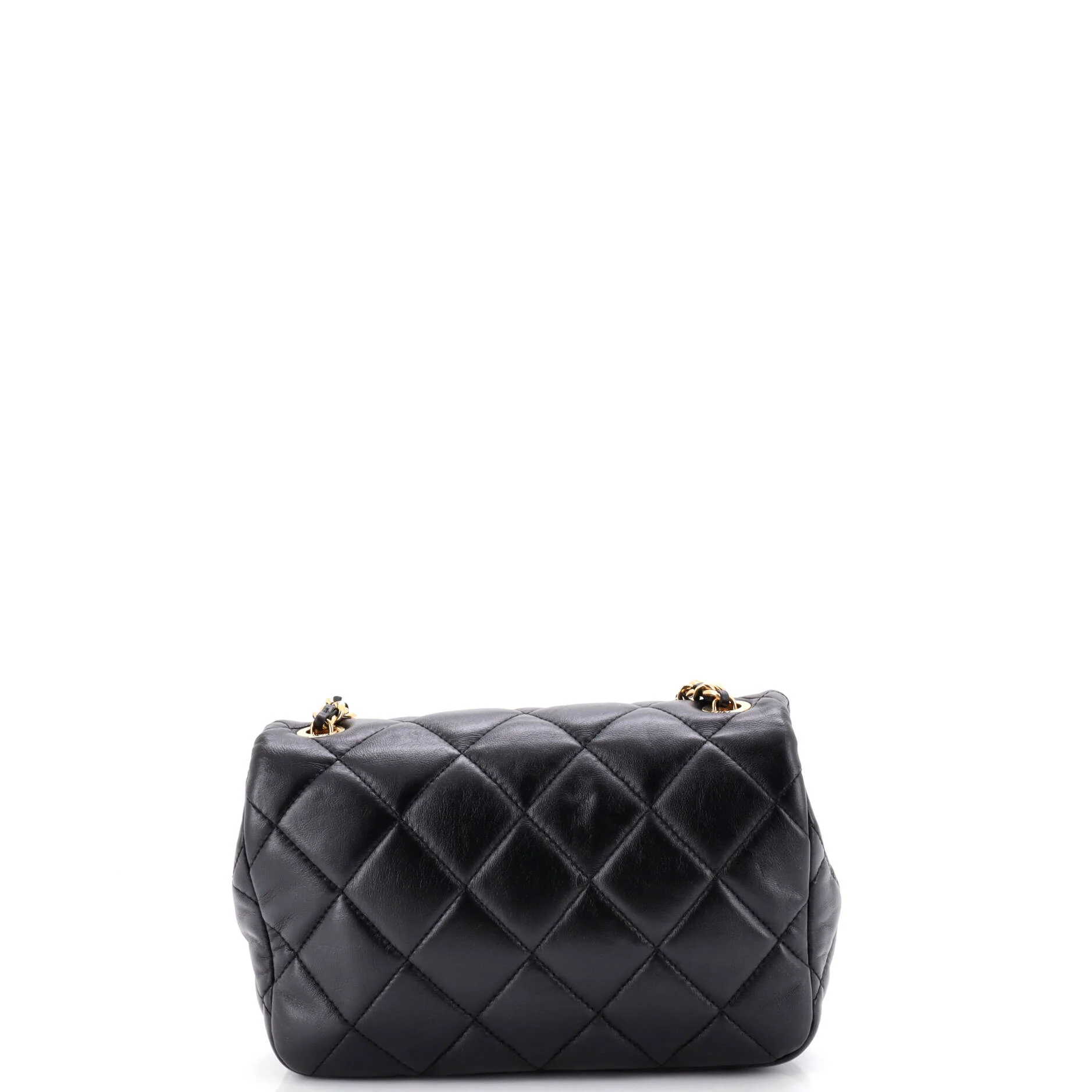 Quilt Metal Edge CC Flap Bag Quilted Lambskin Small - Image 3