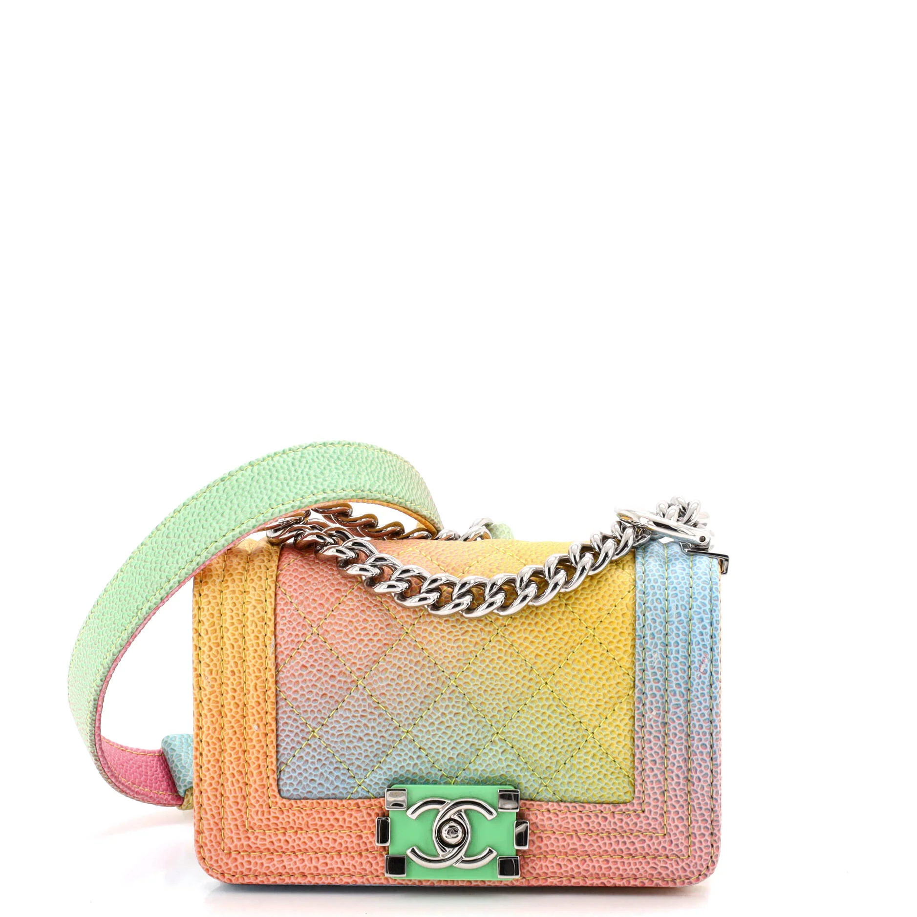 Rainbow Boy Flap Bag Quilted Painted Caviar Mini