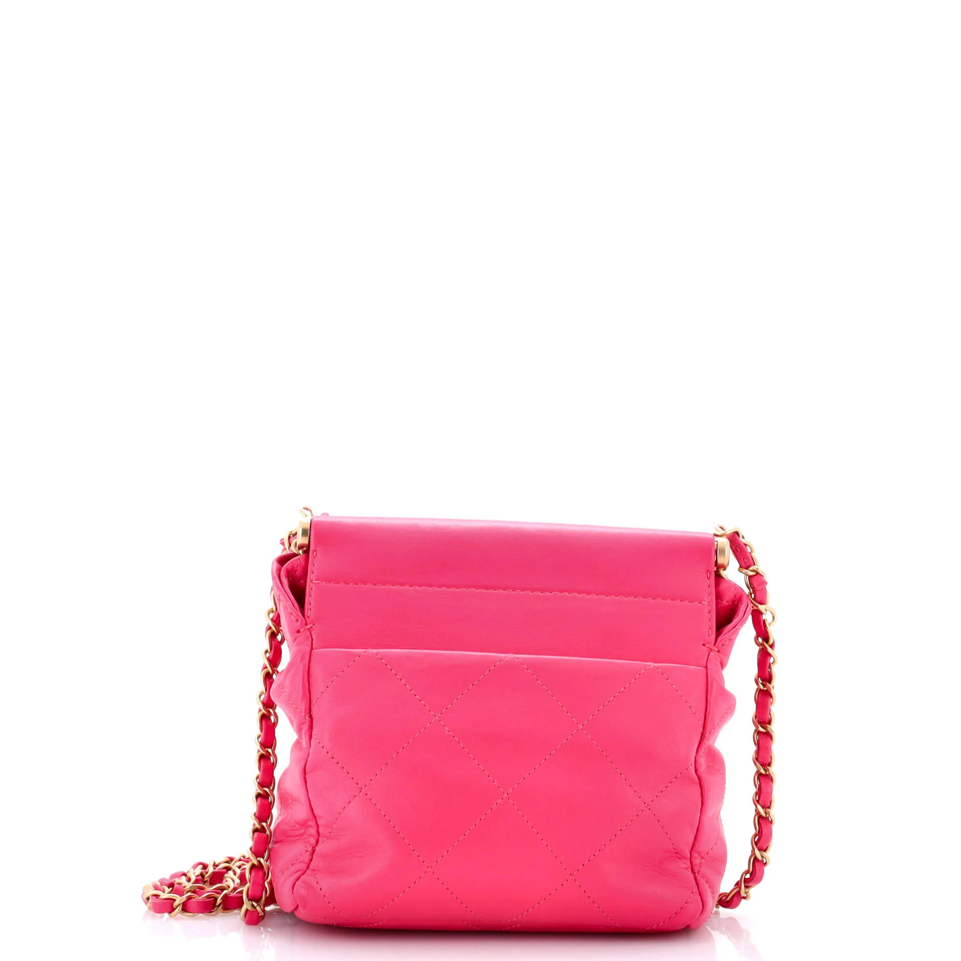 Resin Charms Chain Bucket Bag Quilted Lambskin Small - Image 3
