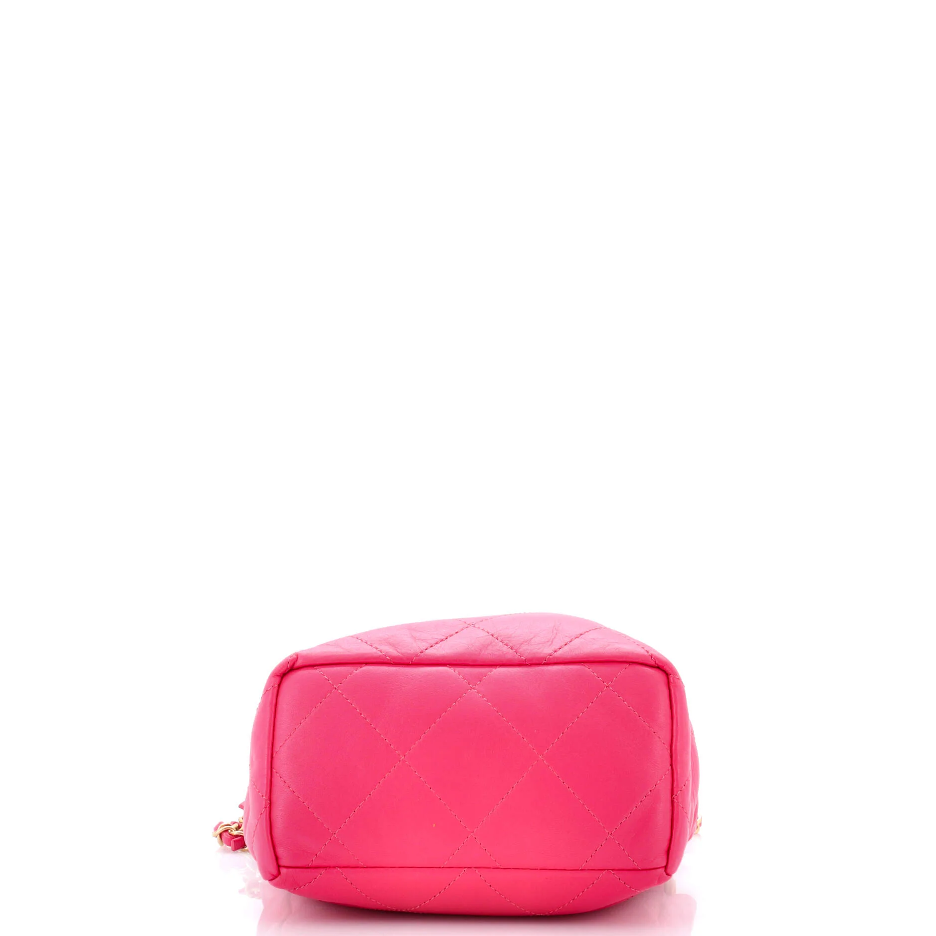 Resin Charms Chain Bucket Bag Quilted Lambskin Small - Image 4