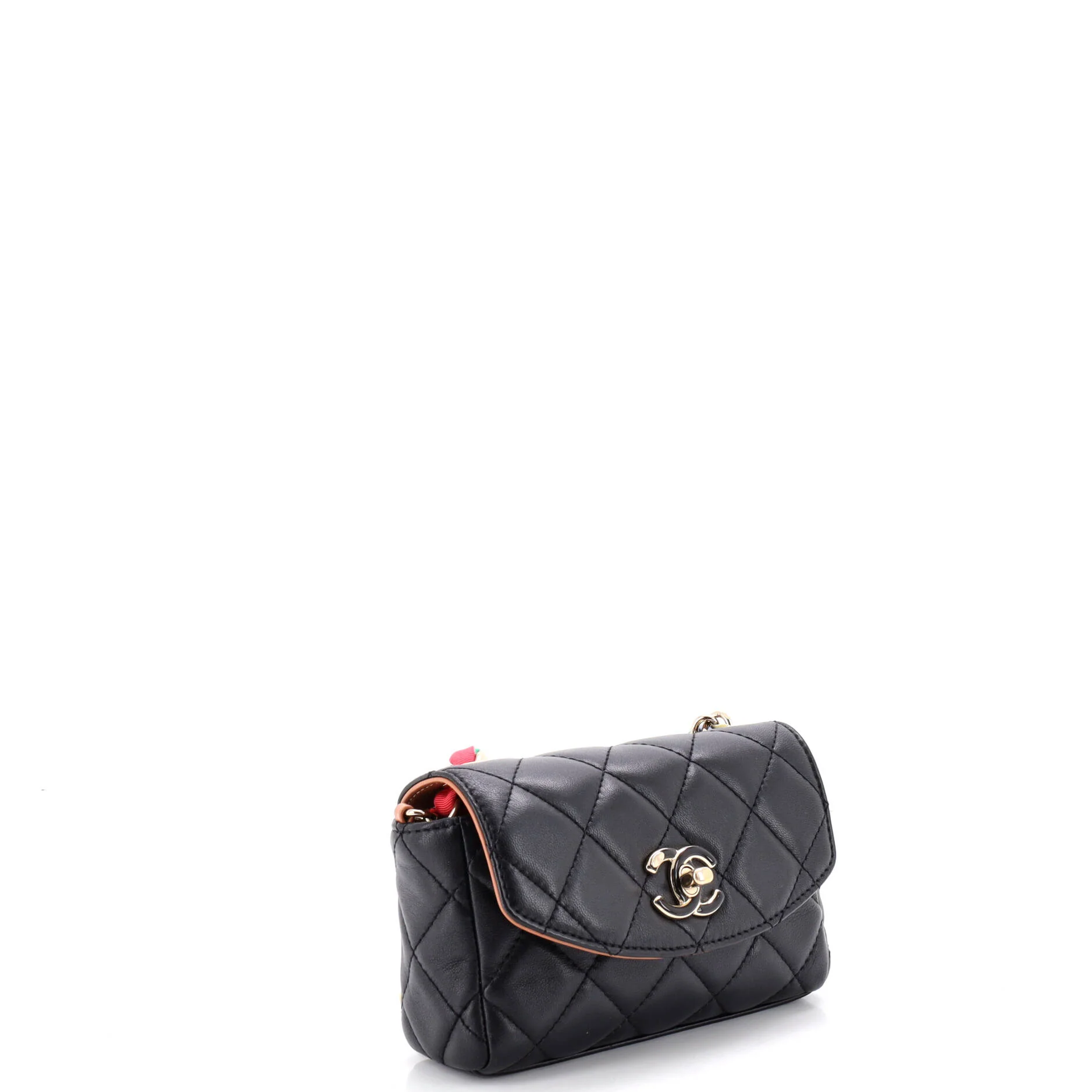 RIbbon Chain Flap Bag Quilted Lambskin Mini - Image 3
