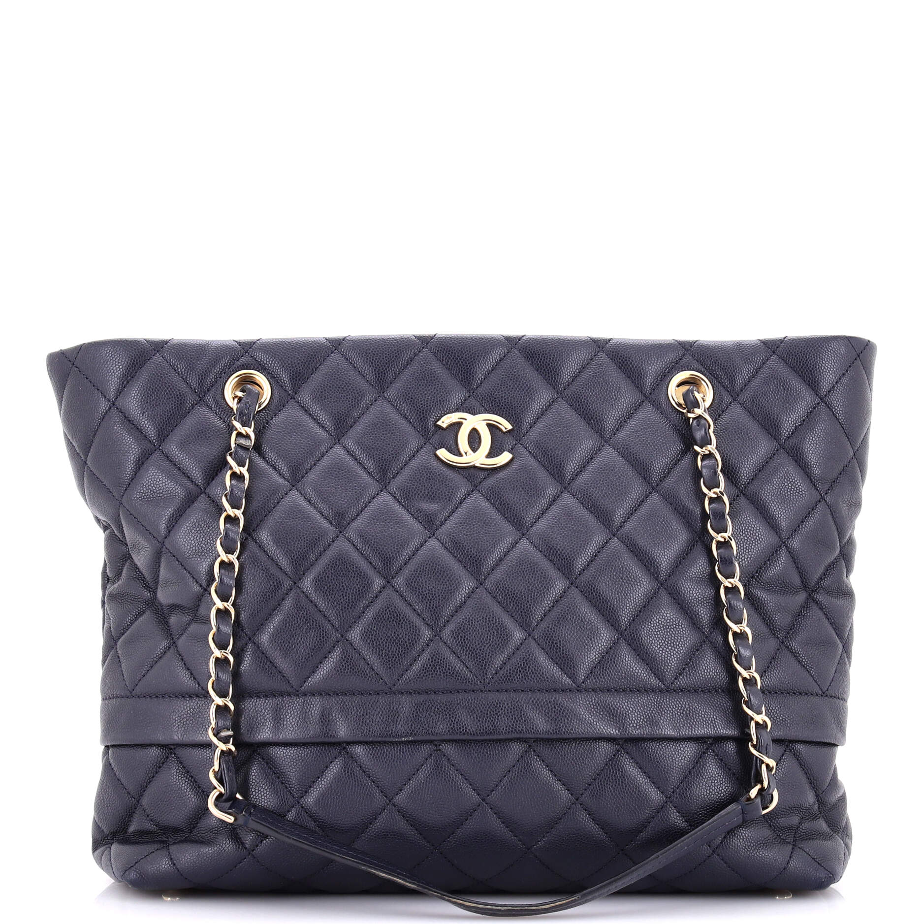 Rolled Up Tote Quilted Caviar