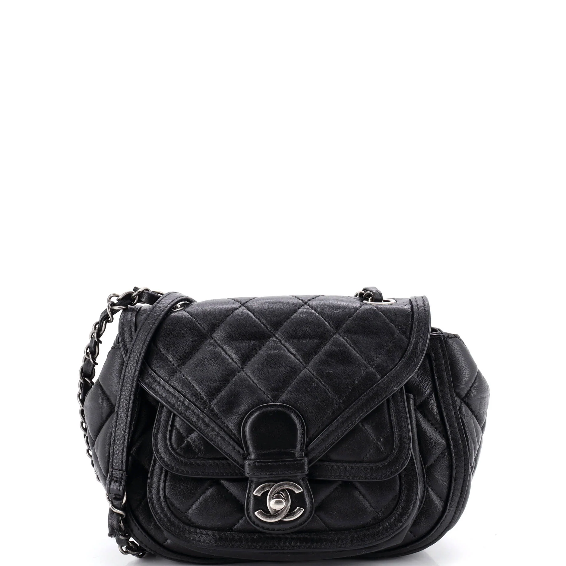 Saddle Bag Quilted Calfskin Small