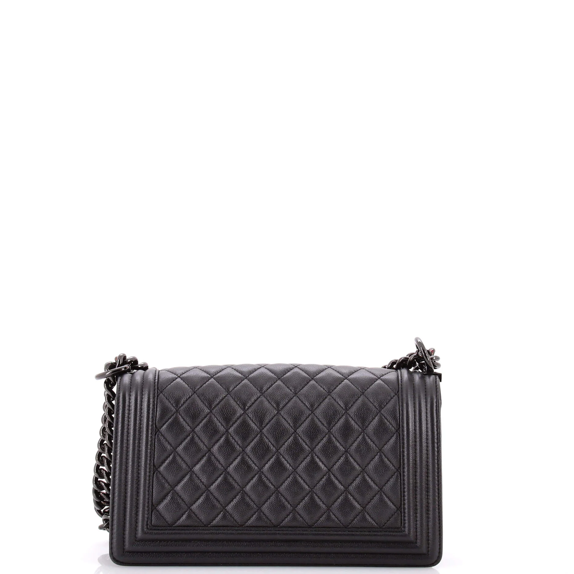So Black Boy Flap Bag Quilted Caviar Old Medium - Image 3