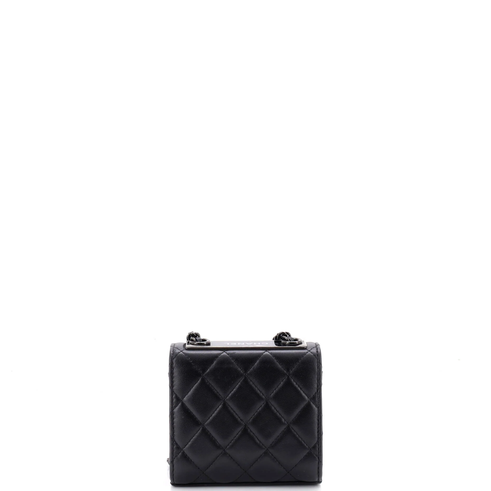 So Black Trendy CC Clutch with Chain Quilted Lambskin Small - Image 3