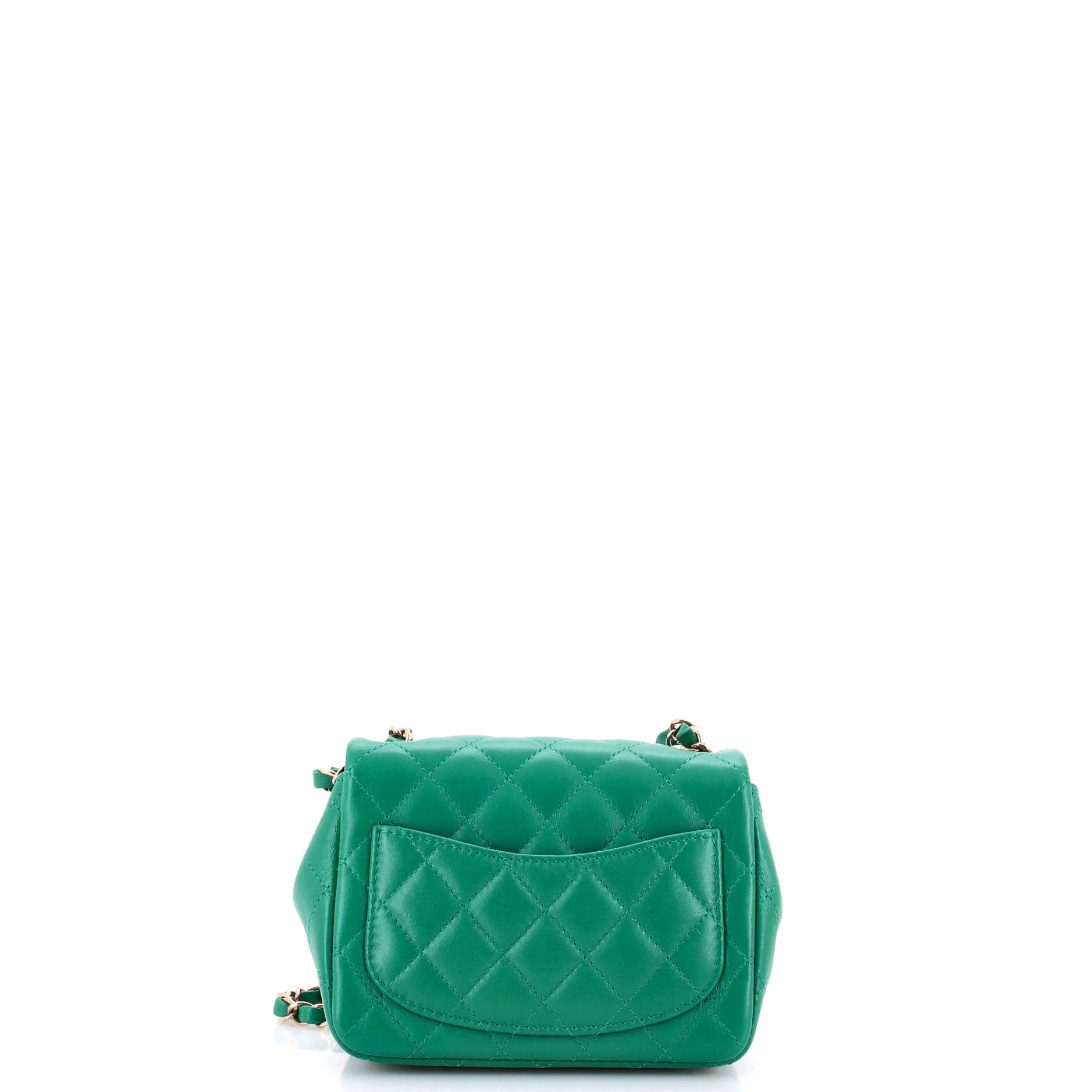Square Classic Single Flap Bag Quilted Lambskin Mini - Image 3
