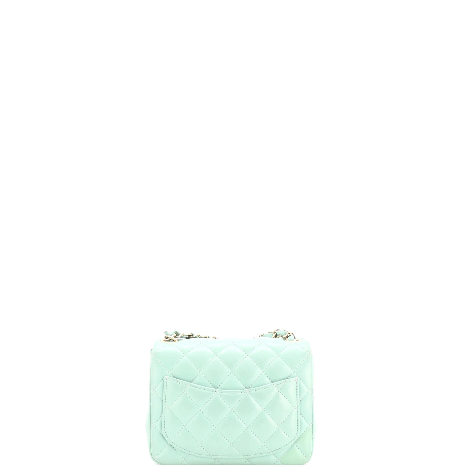 Square Classic Single Flap Bag Quilted Lambskin Mini - Image 4