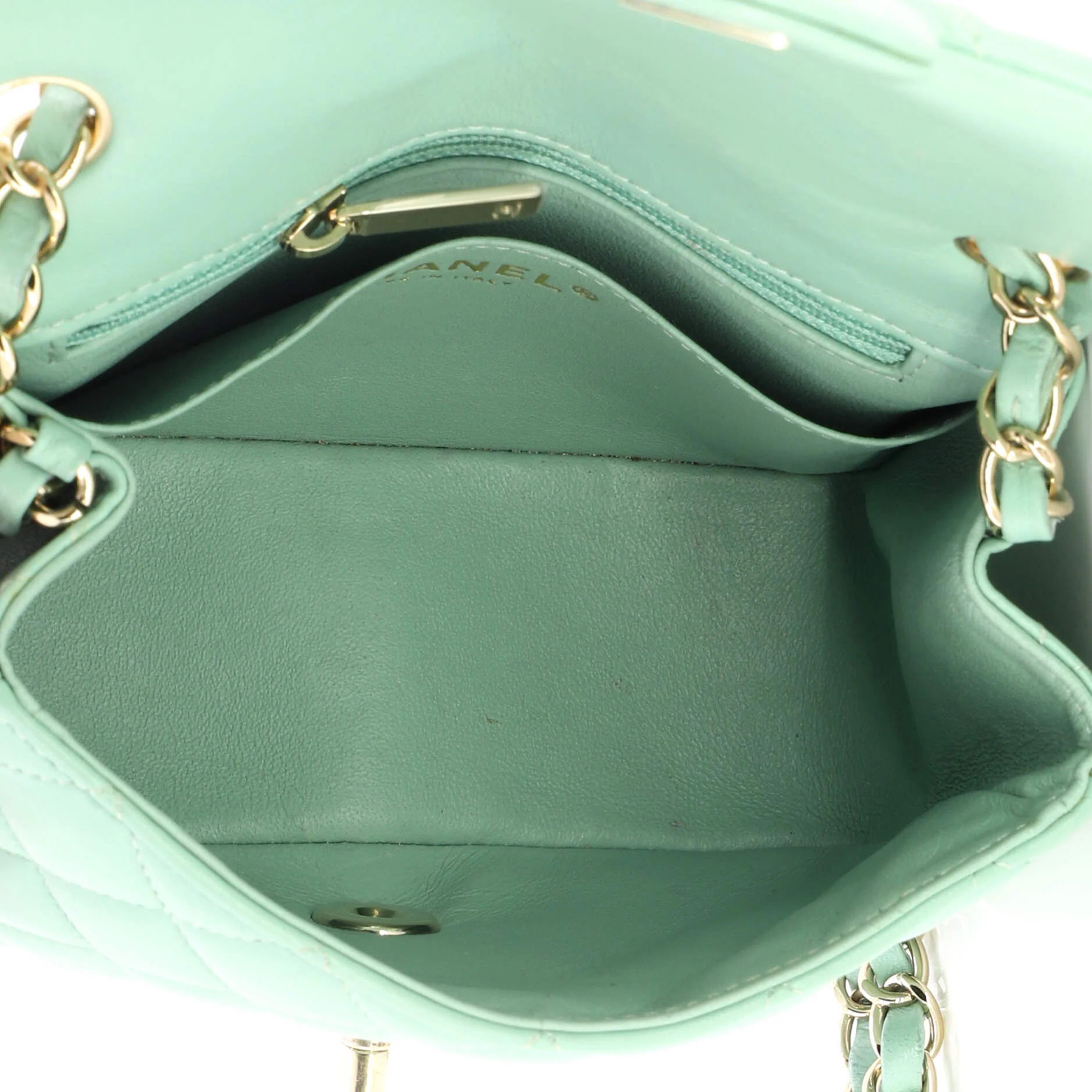Square Classic Single Flap Bag Quilted Lambskin Mini - Image 6