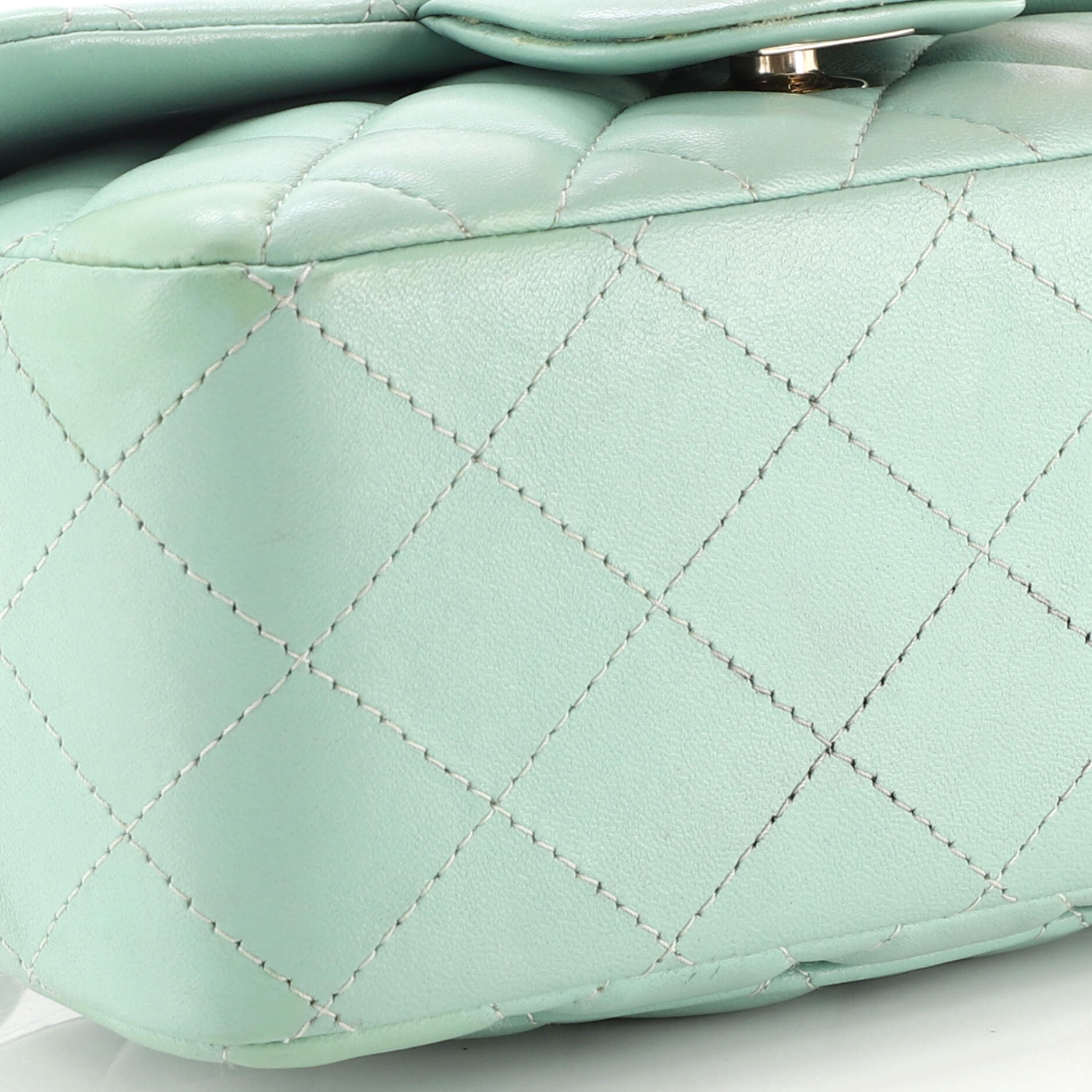 Square Classic Single Flap Bag Quilted Lambskin Mini - Image 7