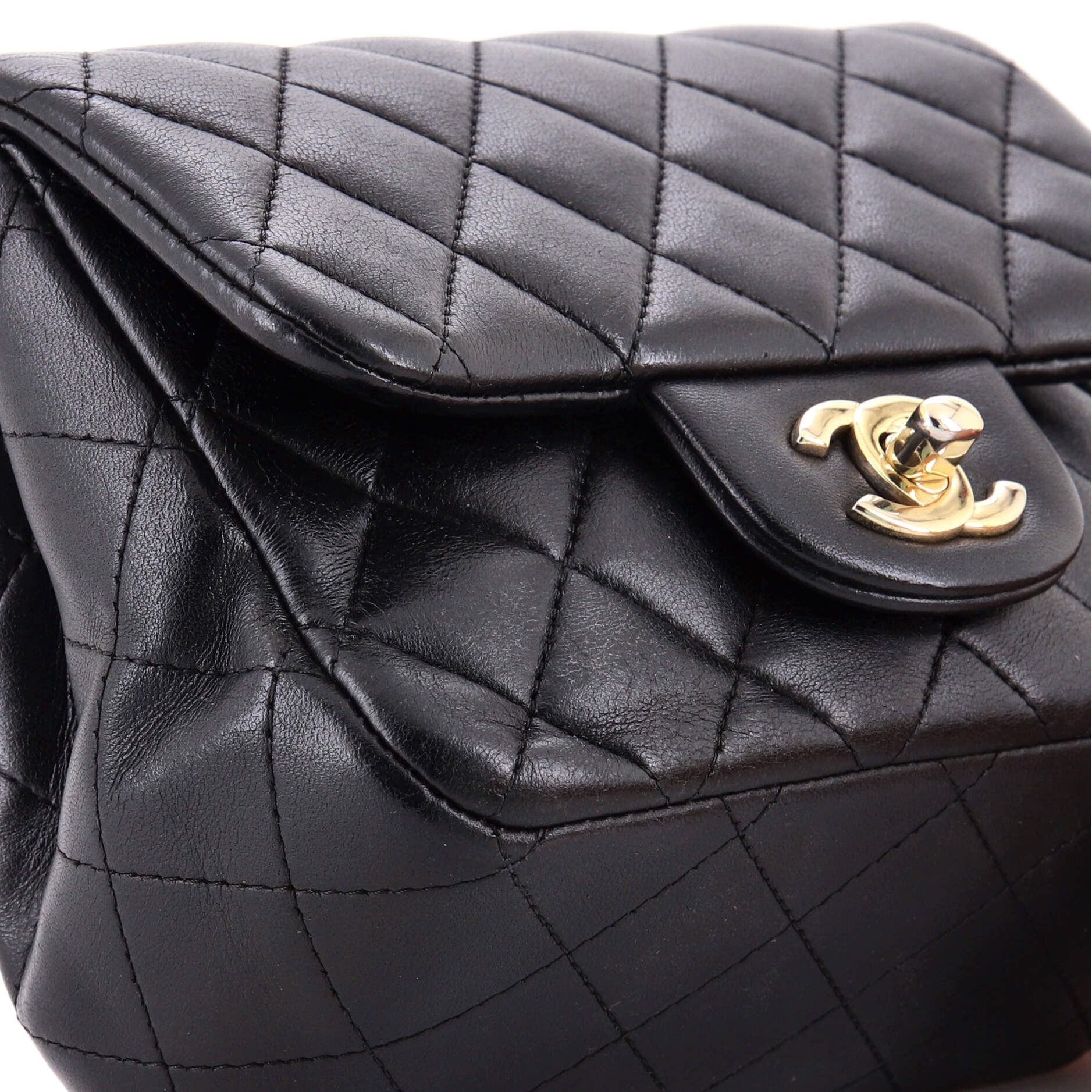 Square Classic Single Flap Bag Quilted Lambskin Mini - Image 6