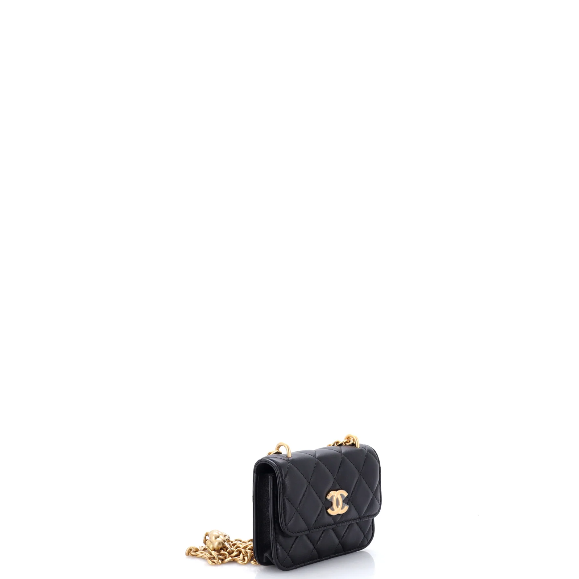 Sweet Camellia Flap Clutch with Chain Quilted Lambskin Mini - Image 2
