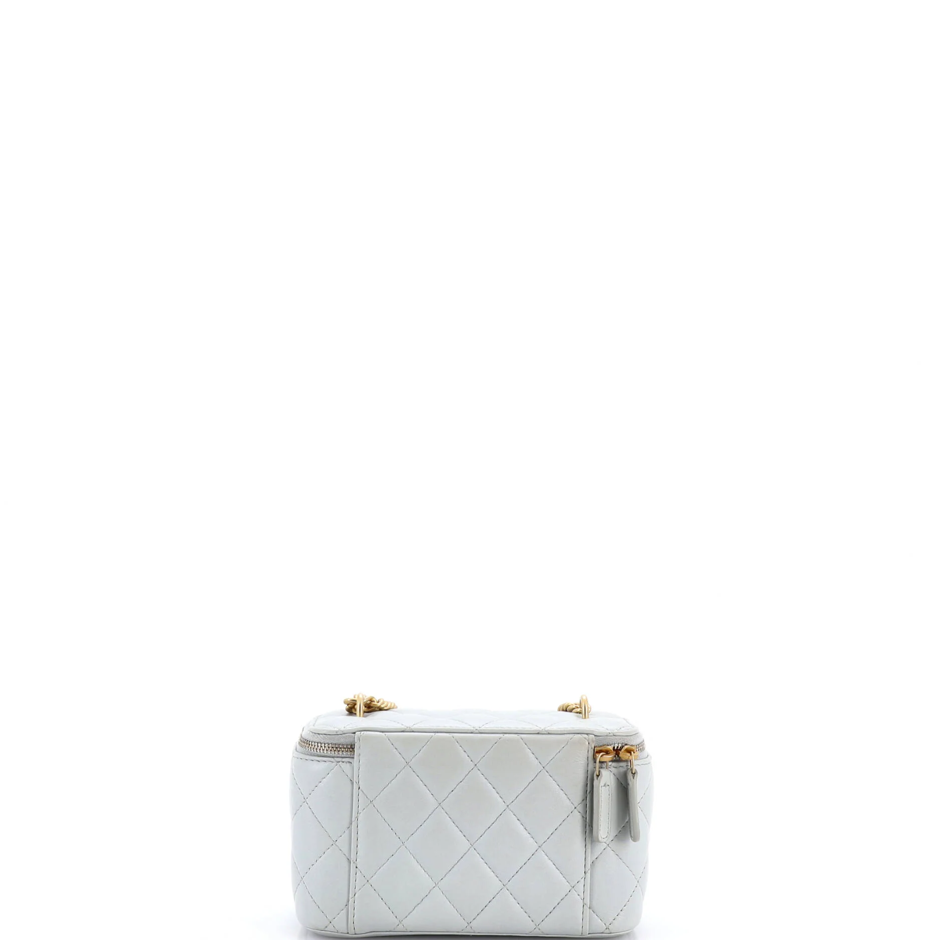 Sweet Camellia Vanity Case with Chain Quilted Lambskin Small - Image 3