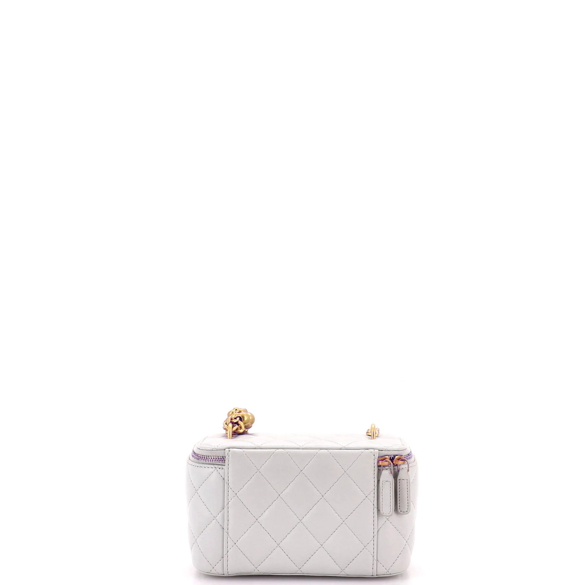 Sweet Camellia Vanity Case with Chain Quilted Lambskin Small - Image 3