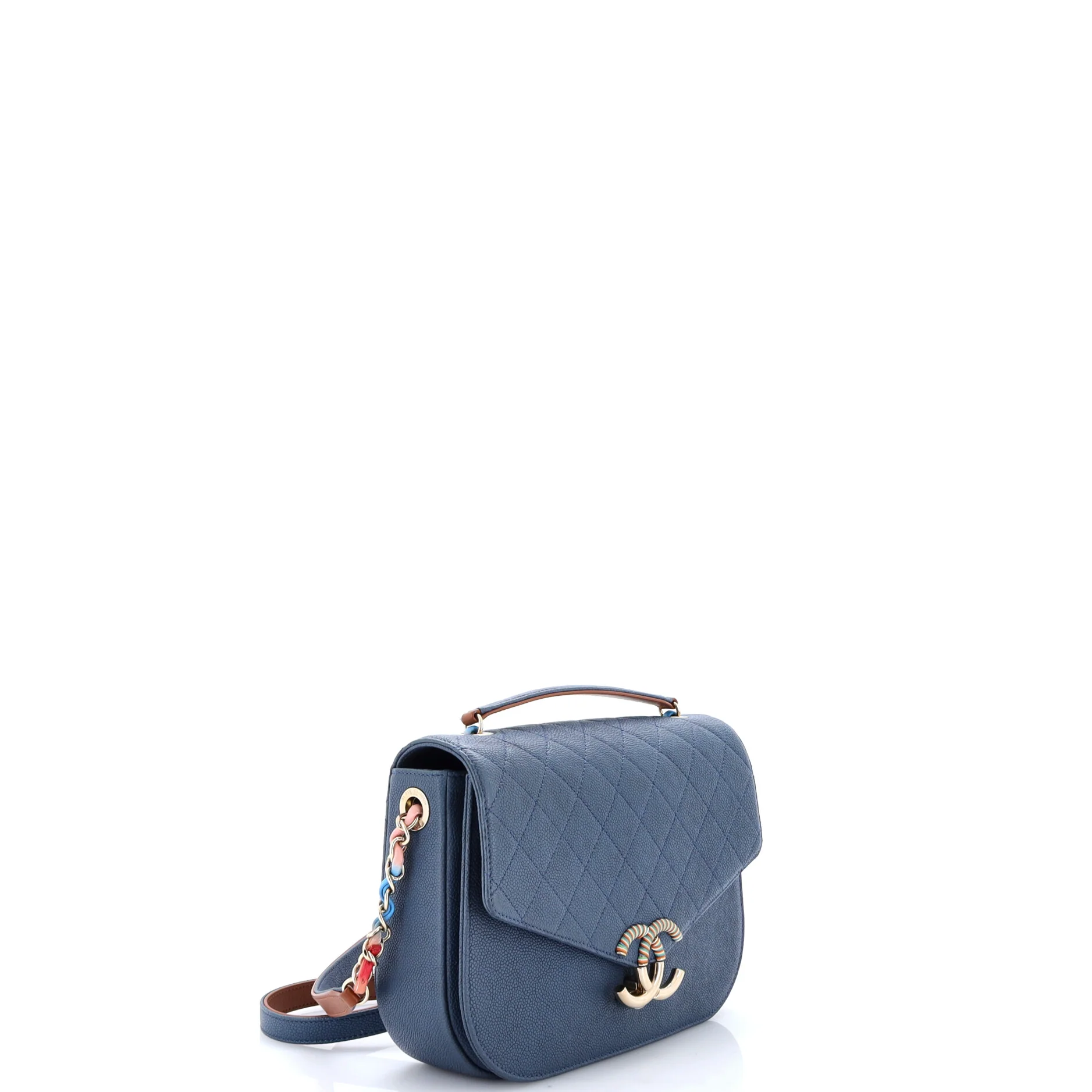 Thread Around Flap Bag Quilted Caviar Medium - Image 2