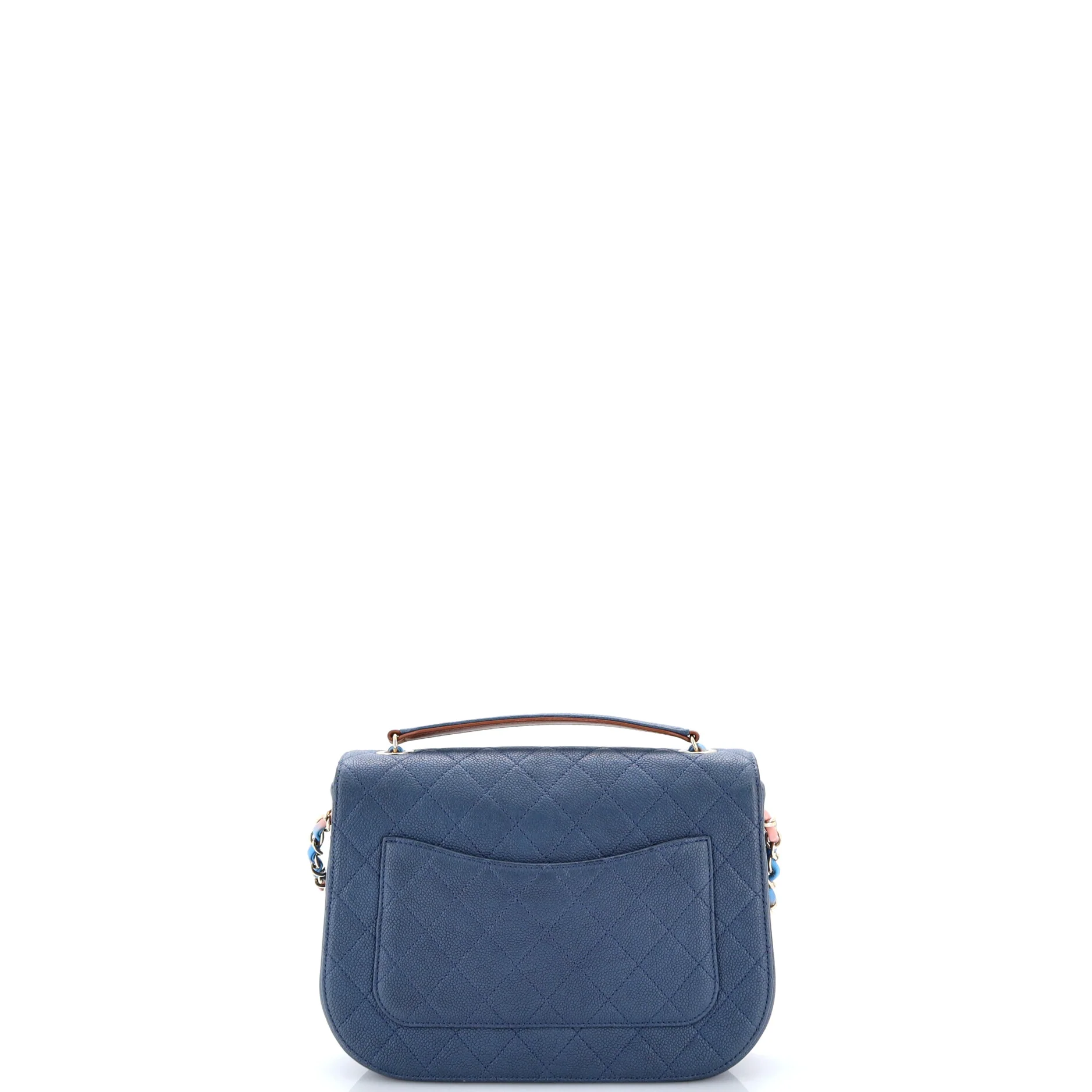 Thread Around Flap Bag Quilted Caviar Medium - Image 3