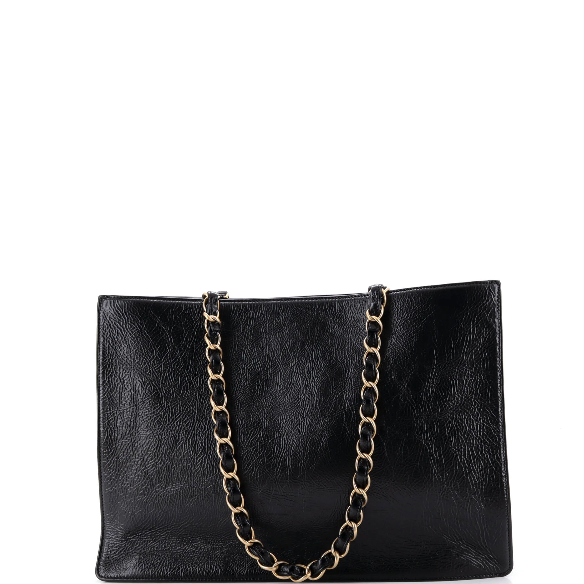 Timeless CC Chain Shopping Tote Shiny Aged Calfskin Large - Image 3