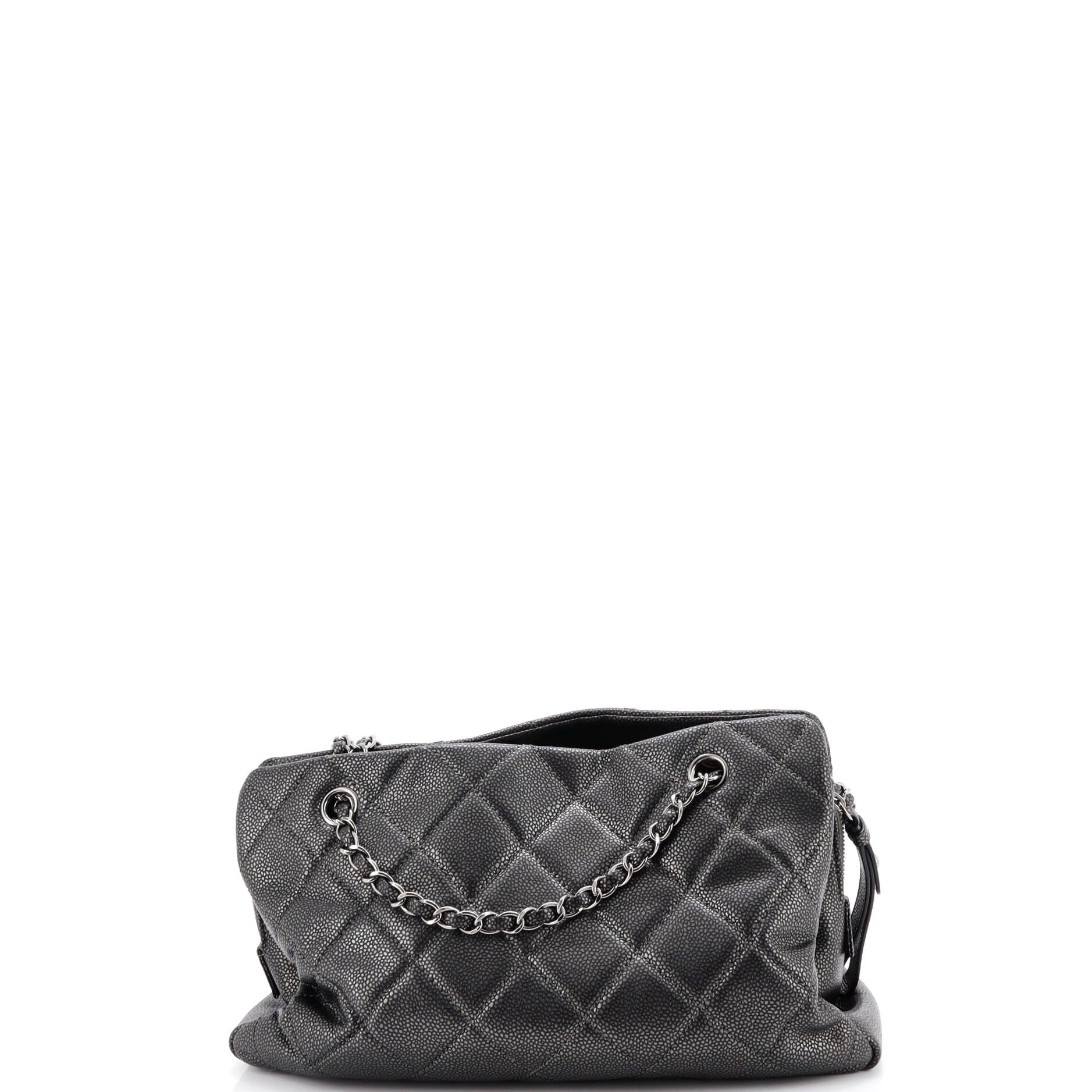Timeless CC Shopping Tote Quilted Caviar Medium - Image 3