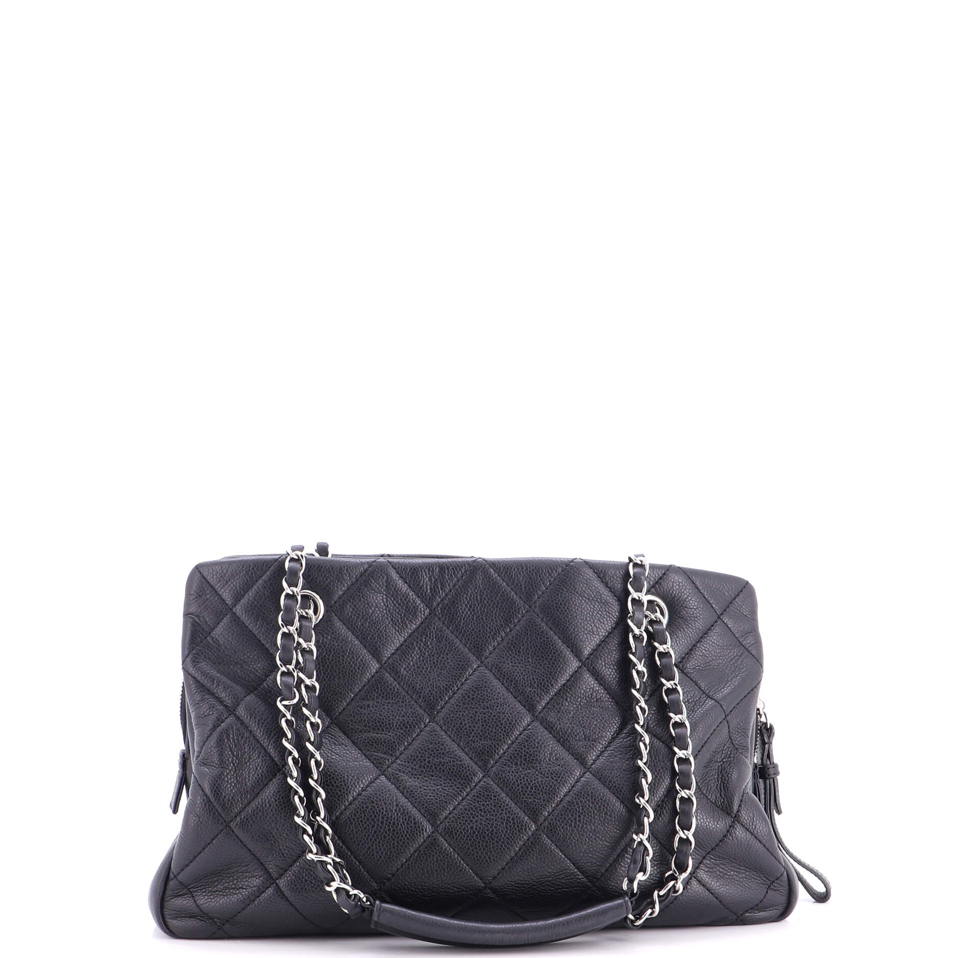 Timeless CC Shopping Tote Quilted Caviar Medium - Image 3