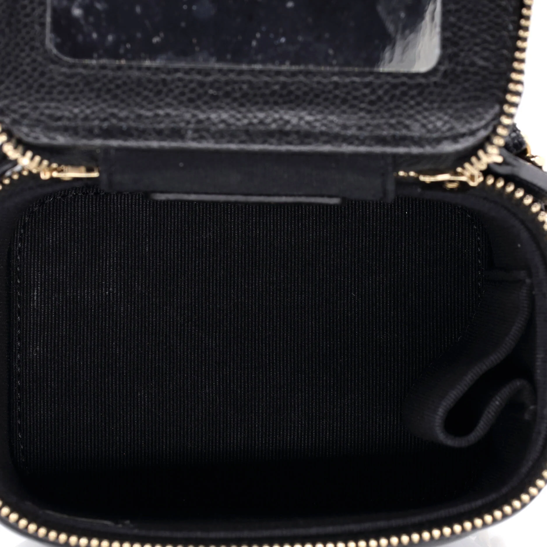 Tiny CC Link Vanity Case with Chain Quilted Caviar Mini - Image 5