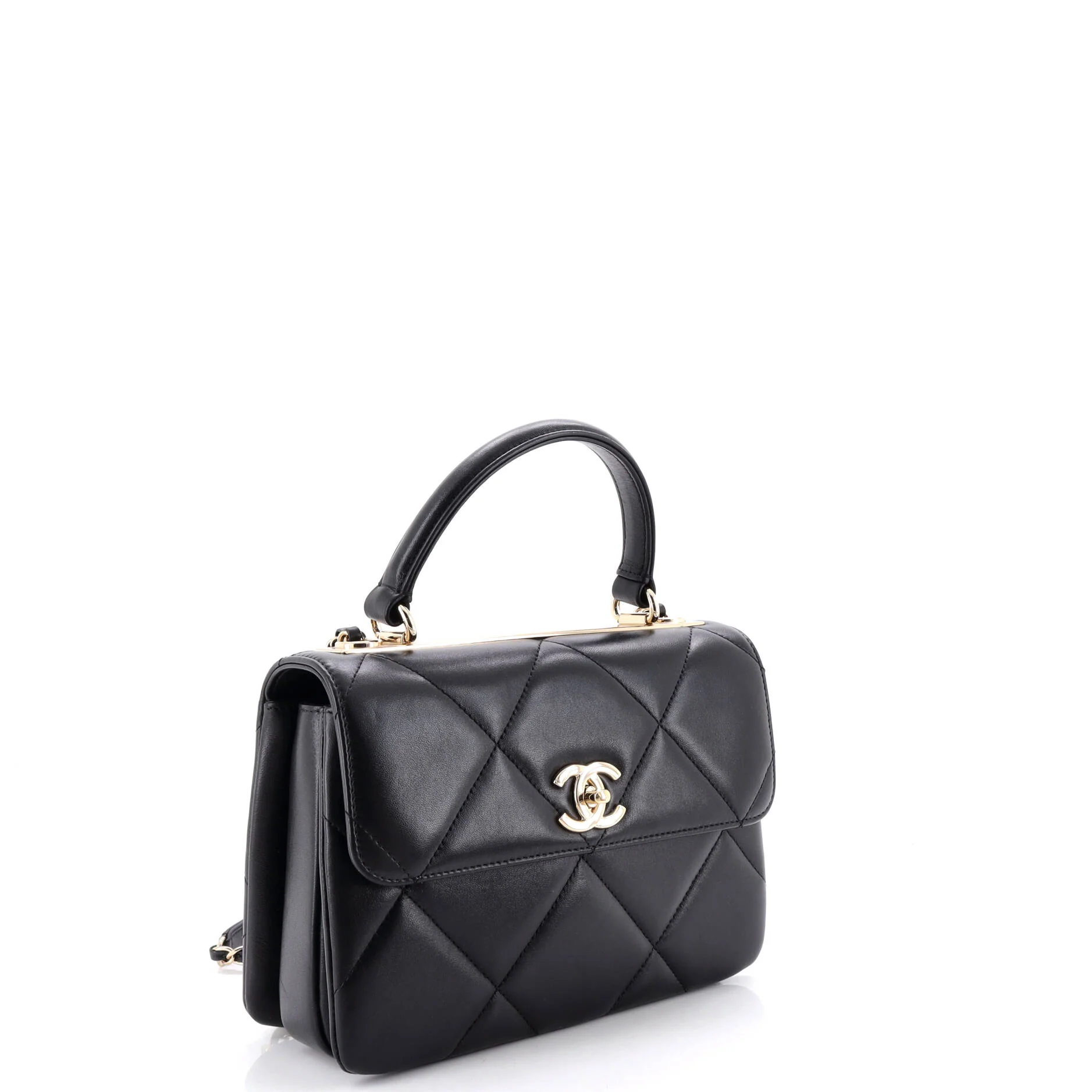 Trendy CC Top Handle Bag Quilted Lambskin Small - Image 2