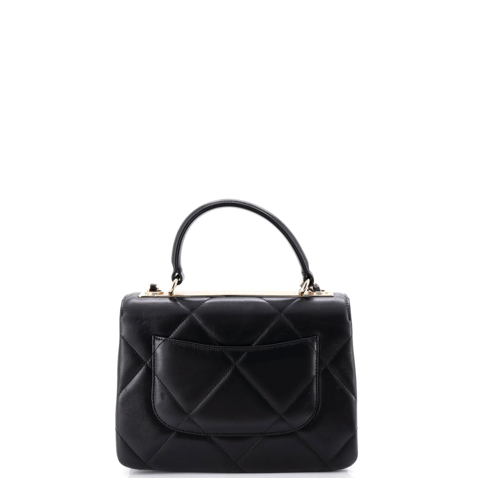 Trendy CC Top Handle Bag Quilted Lambskin Small - Image 3